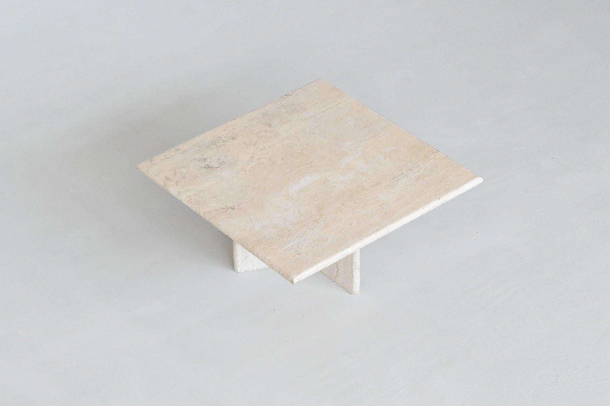 Mid-Century Modern Travertine stone square shaped coffee table mid-century Italy 1970