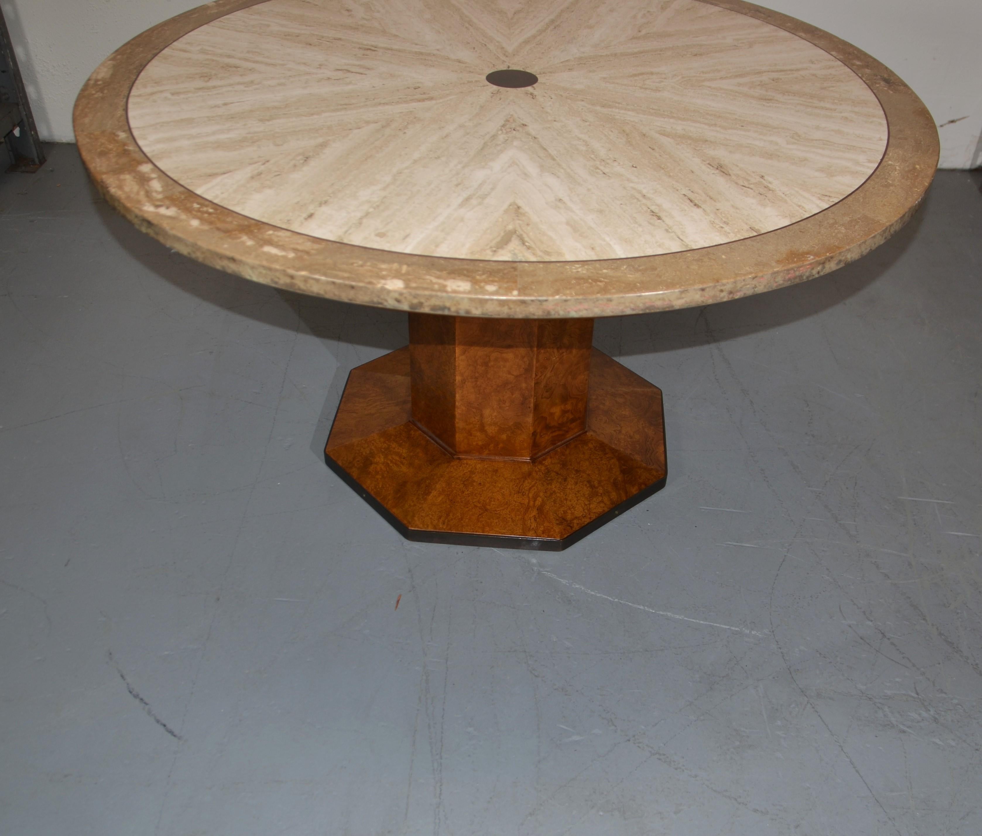 American Travertine Table by John Widdicomb For Sale