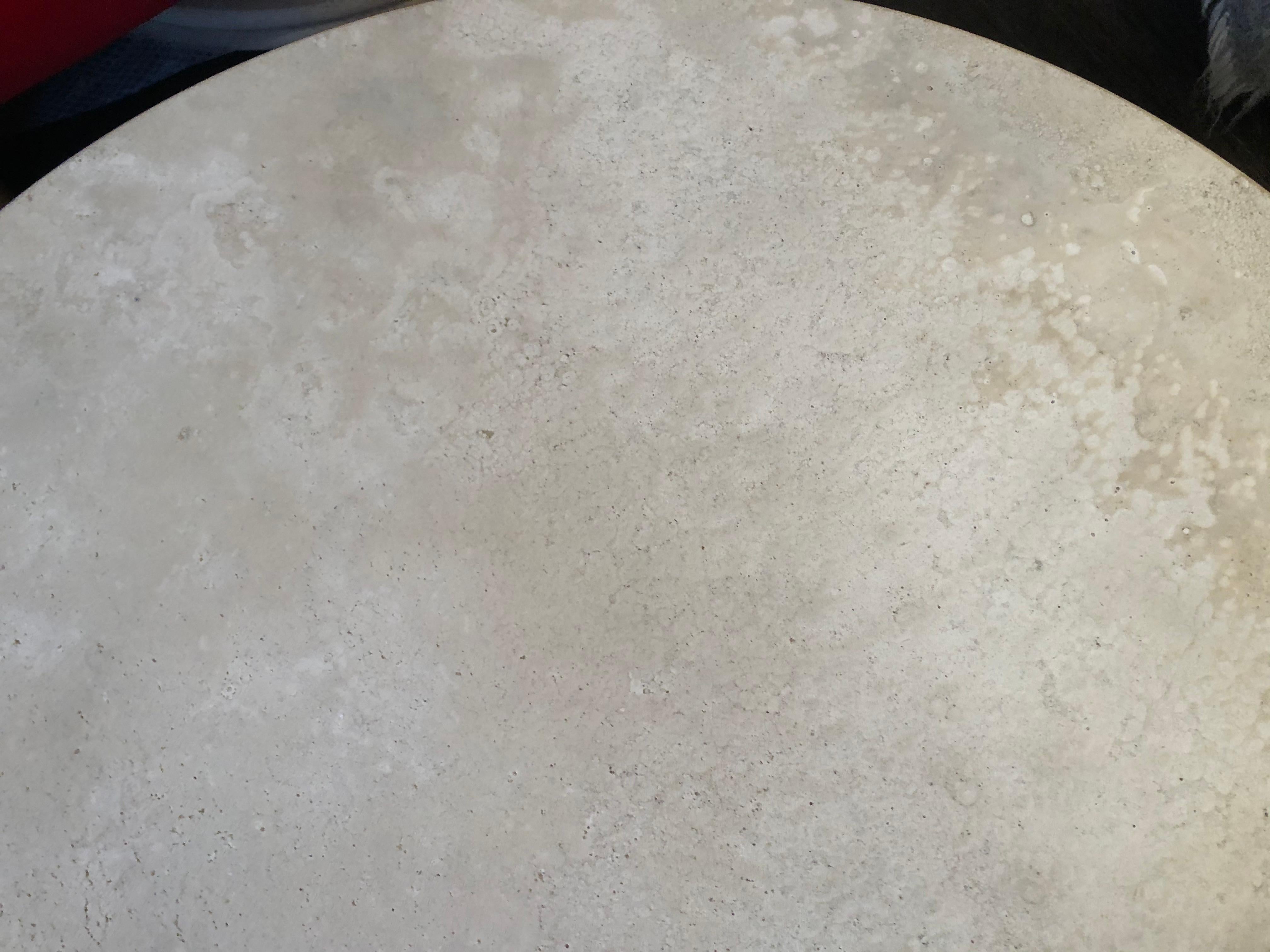 Hand-Crafted Travertine  Table by Le Lampade For Sale