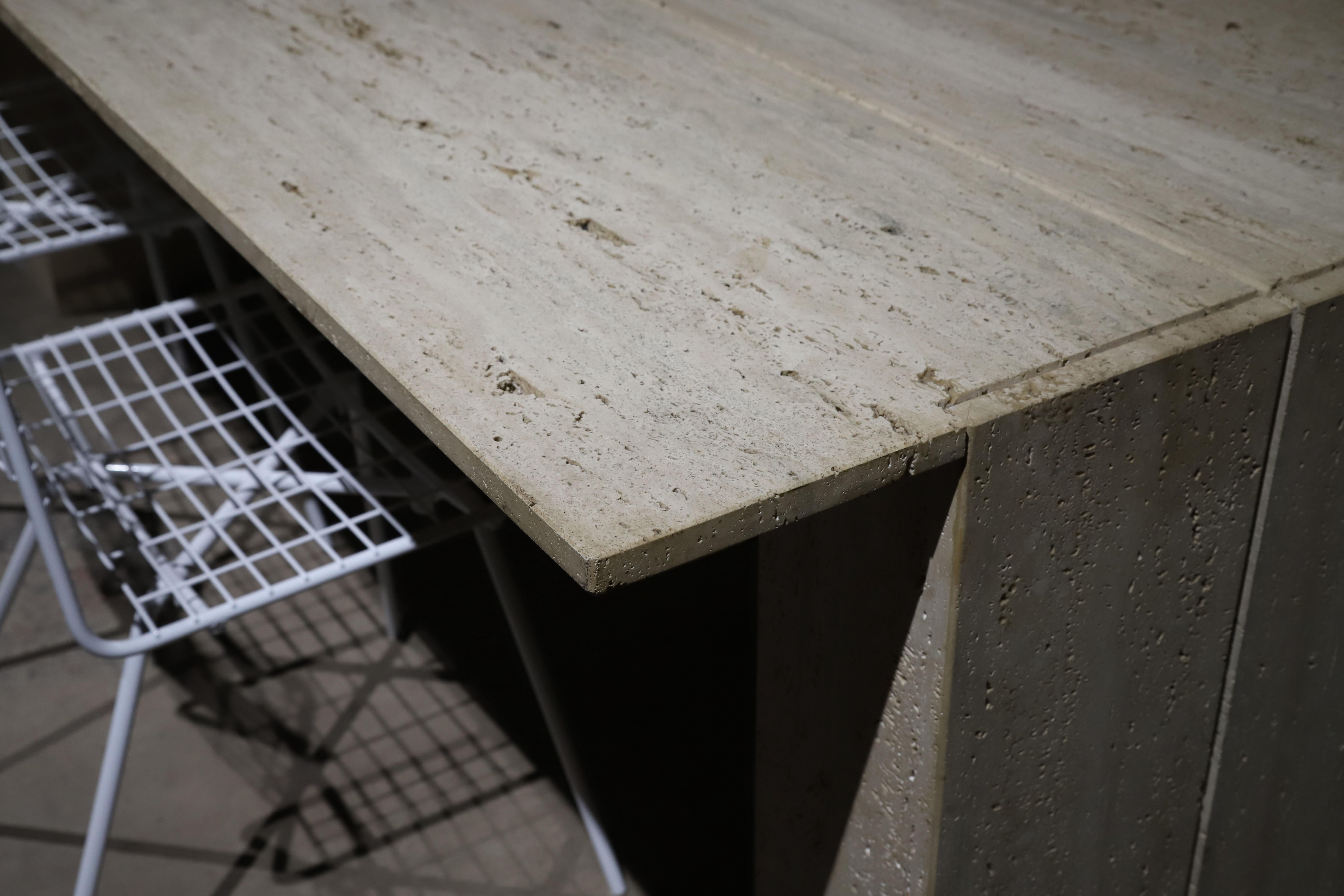 Travertine Desk or Dining Table 7