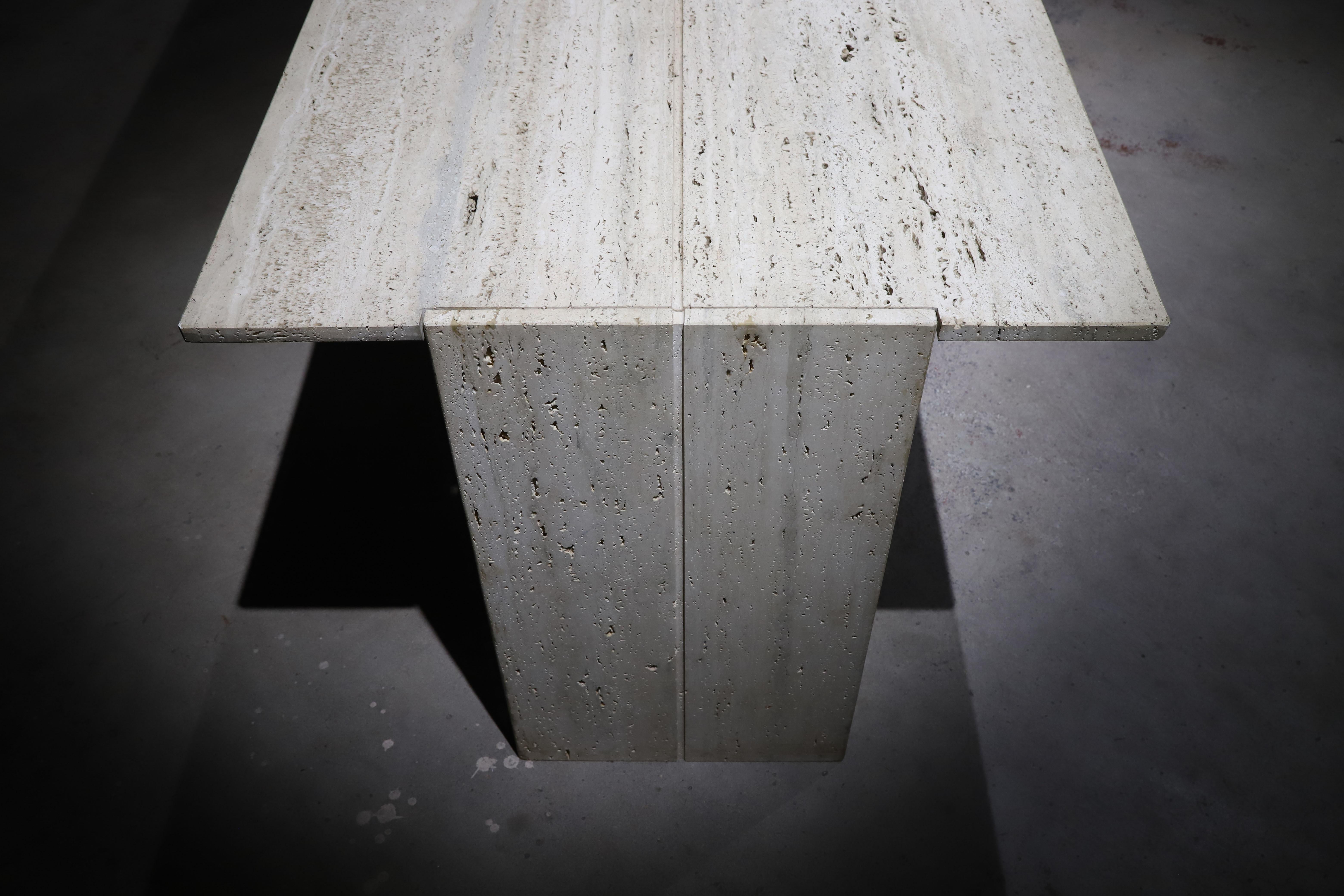 rh travertine dining table