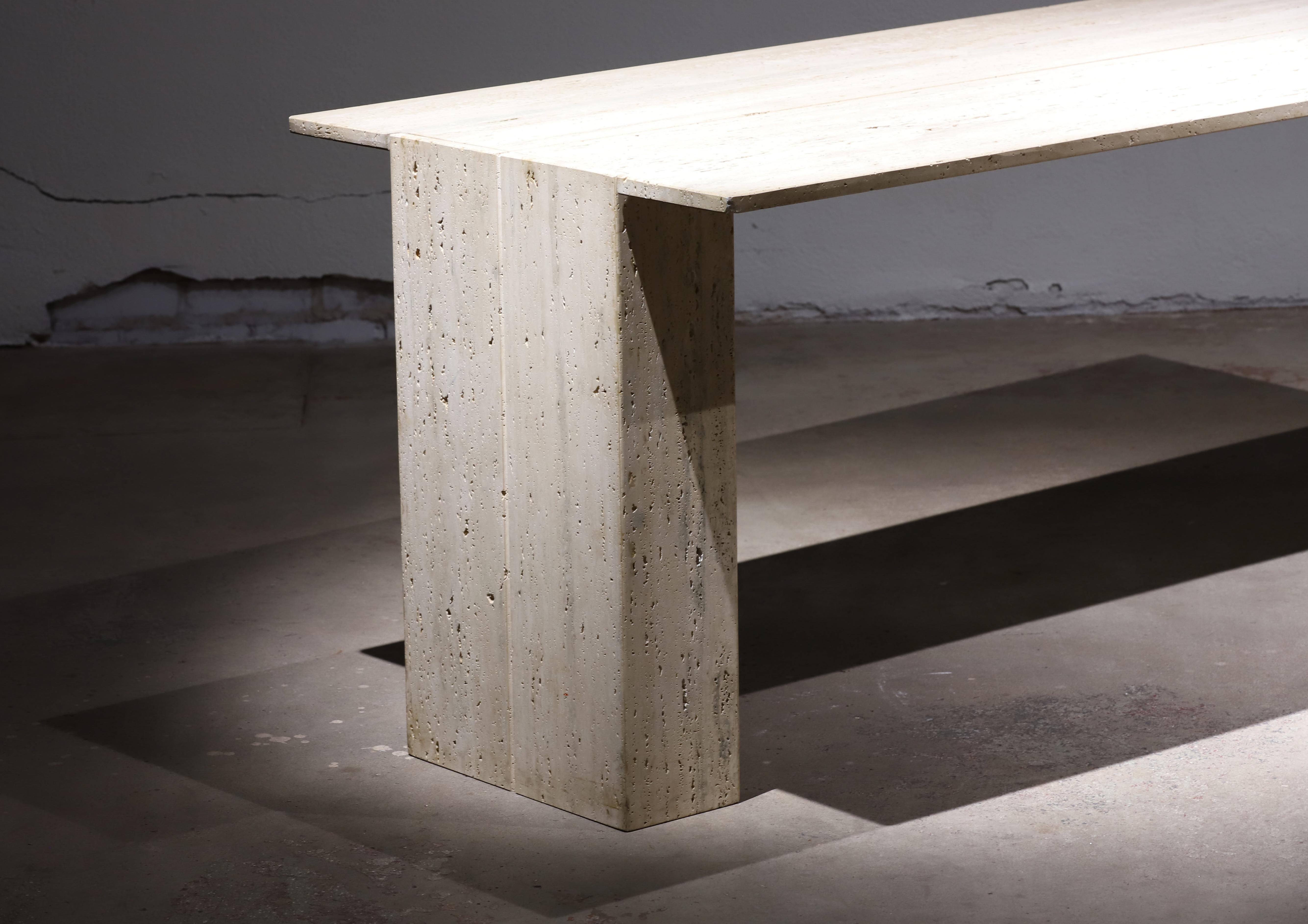 Late 20th Century Travertine Desk or Dining Table