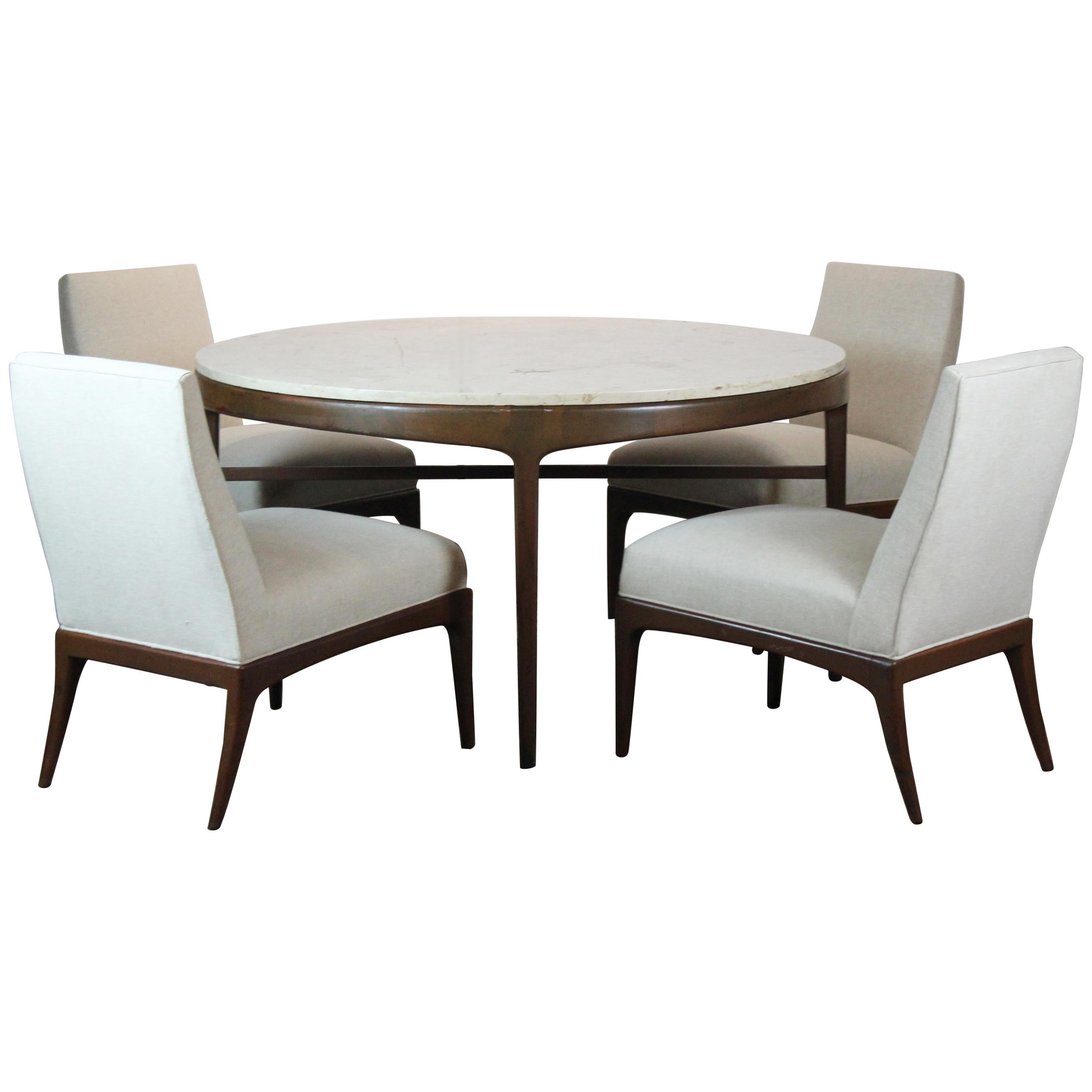 Travertine Table Four Chairs