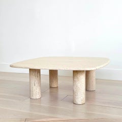Travertine Table in the style of Mario Bellini and Angelo Mangiarotti 1970's