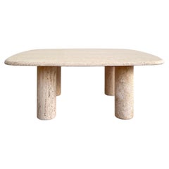 Travertine Table in the style of Mario Bellini and Angelo Mangiarotti 1970's