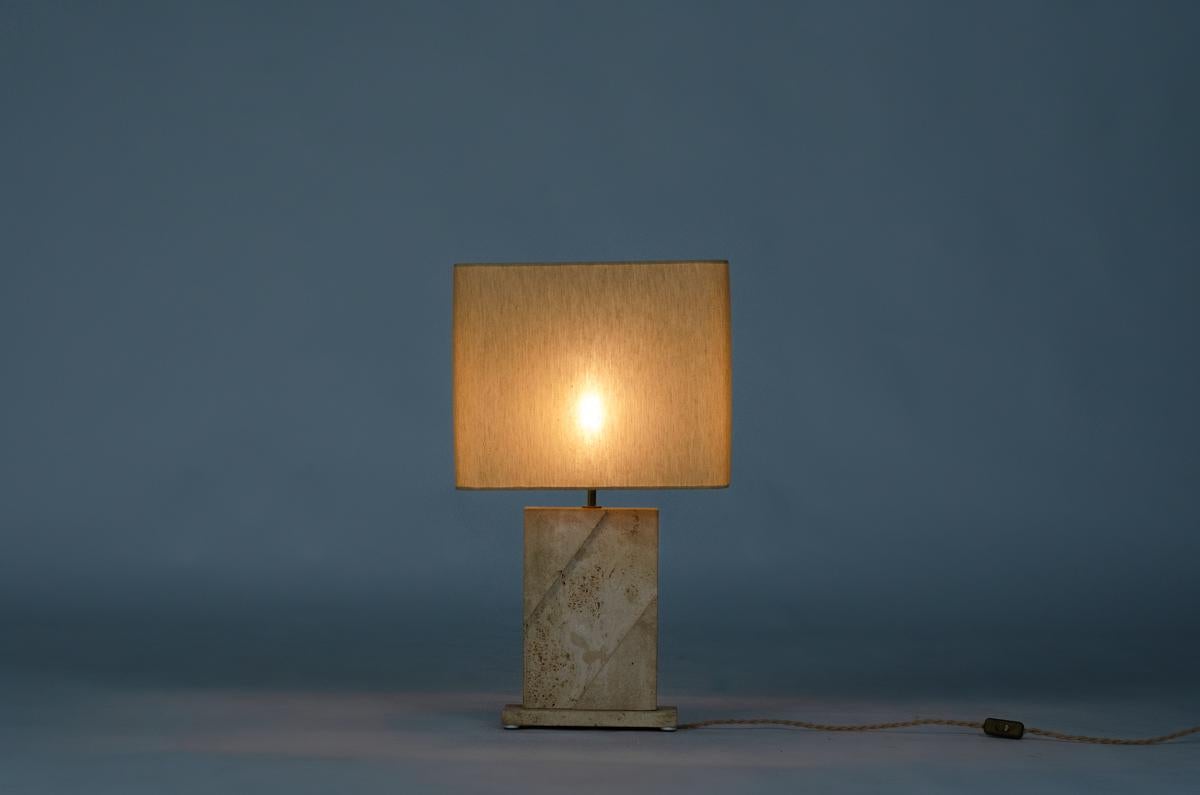 Travertine Table Lamp, 1970s  For Sale 8