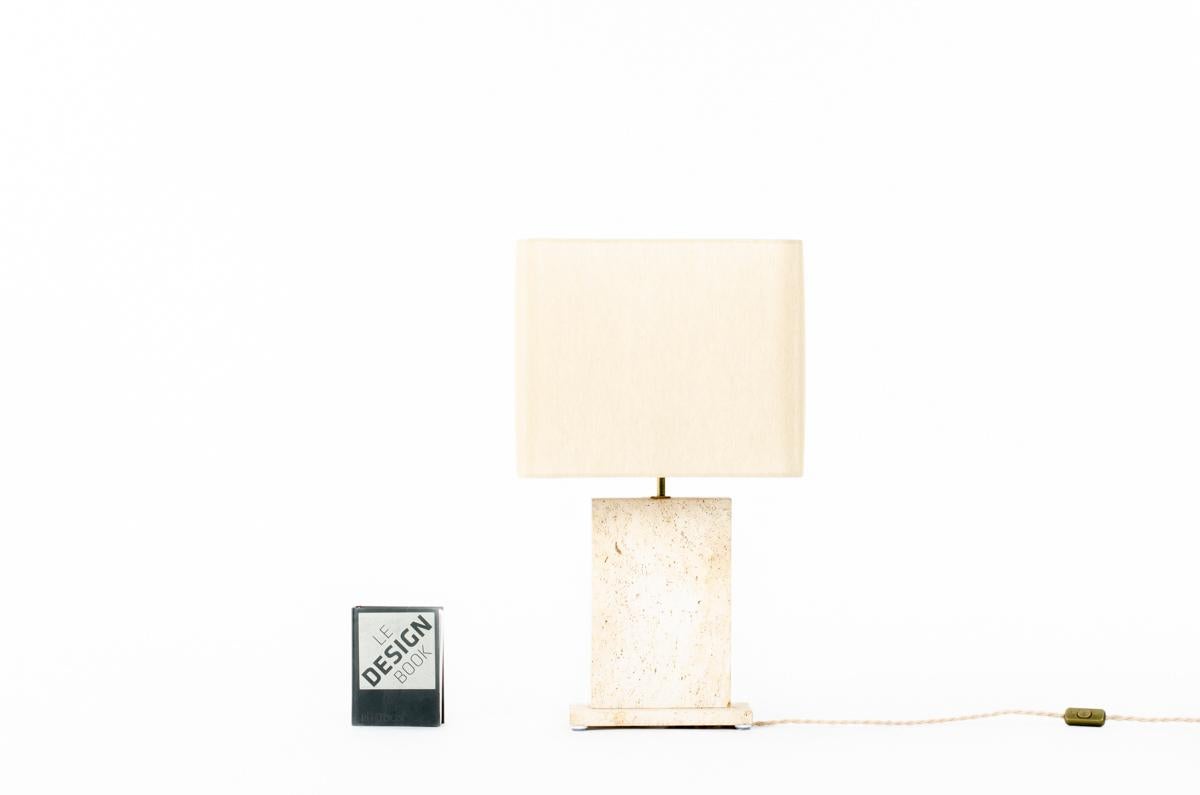 Travertine Table Lamp, 1970s  For Sale 9