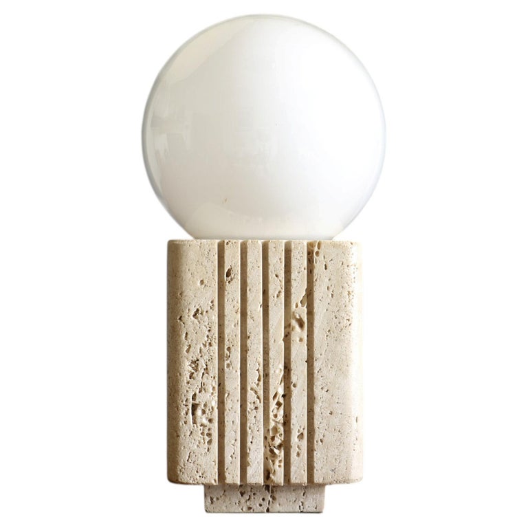 Travertine Table Lamp Attributed to Fratelli Mannelli, Italian Design c.1970