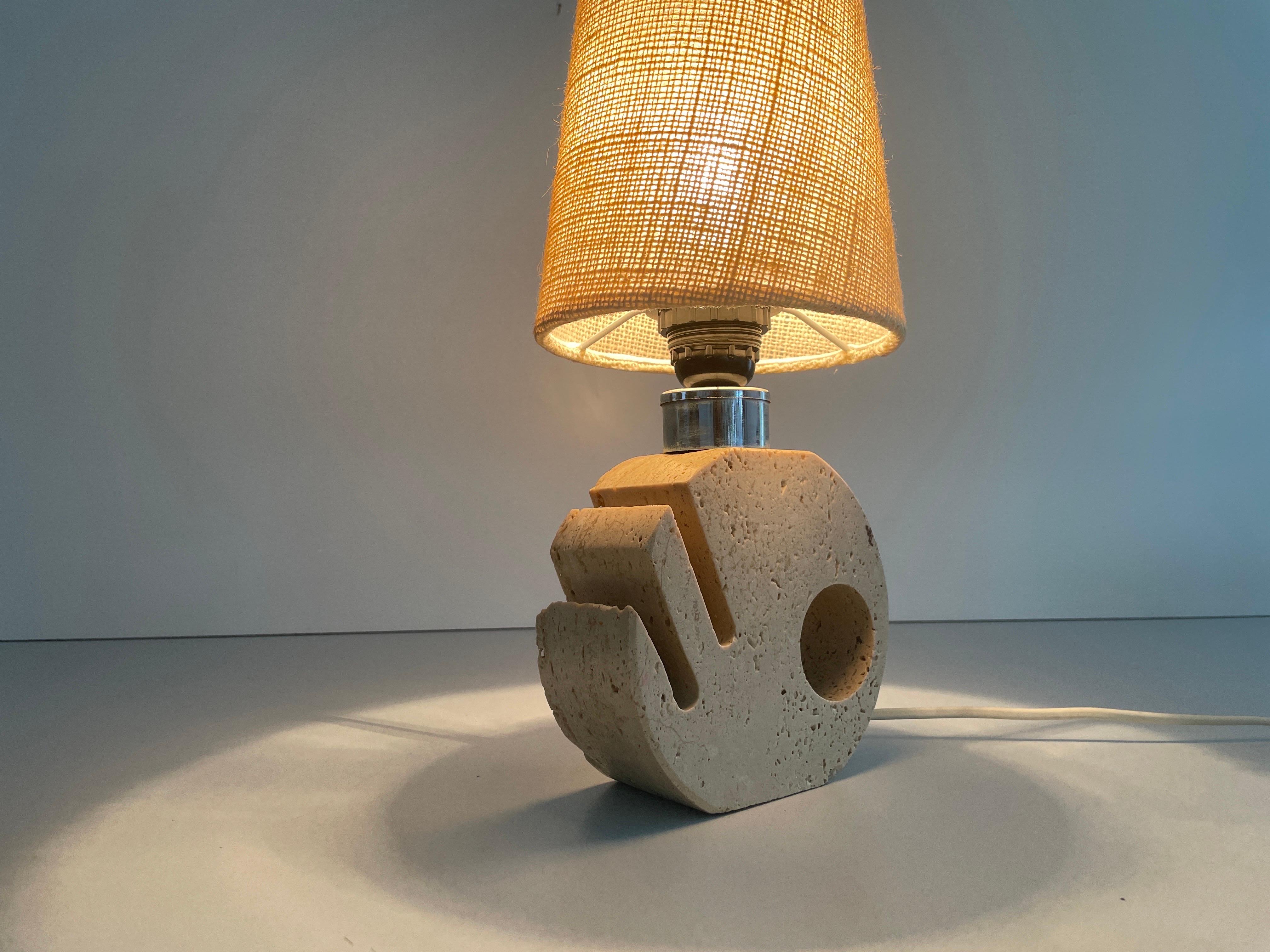 Travertine Table Lamp by Fratelli Mannelli and Luigi Sormani, 1970s, Italy For Sale 5