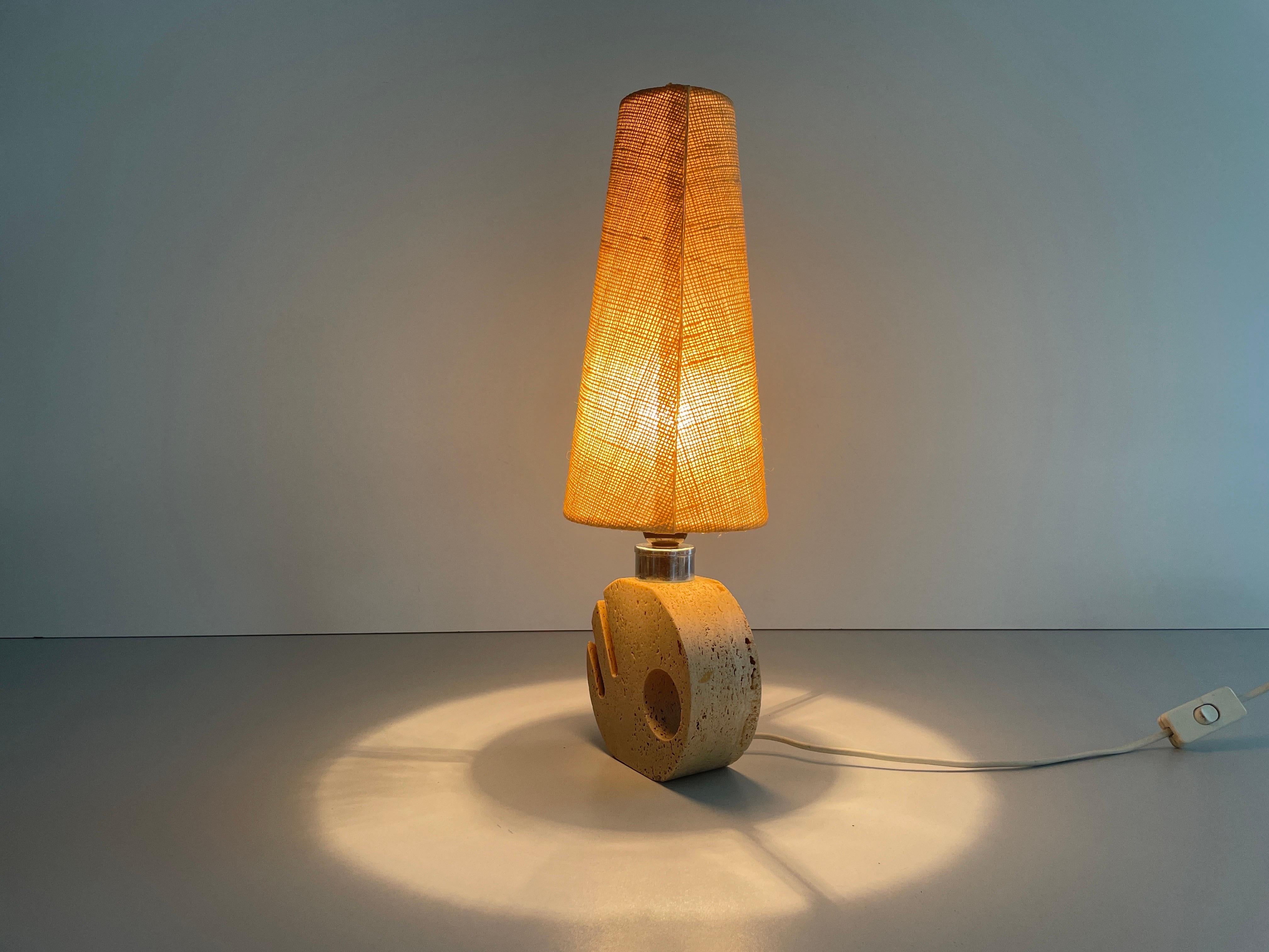 Travertine Table Lamp by Fratelli Mannelli and Luigi Sormani, 1970s, Italy For Sale 6