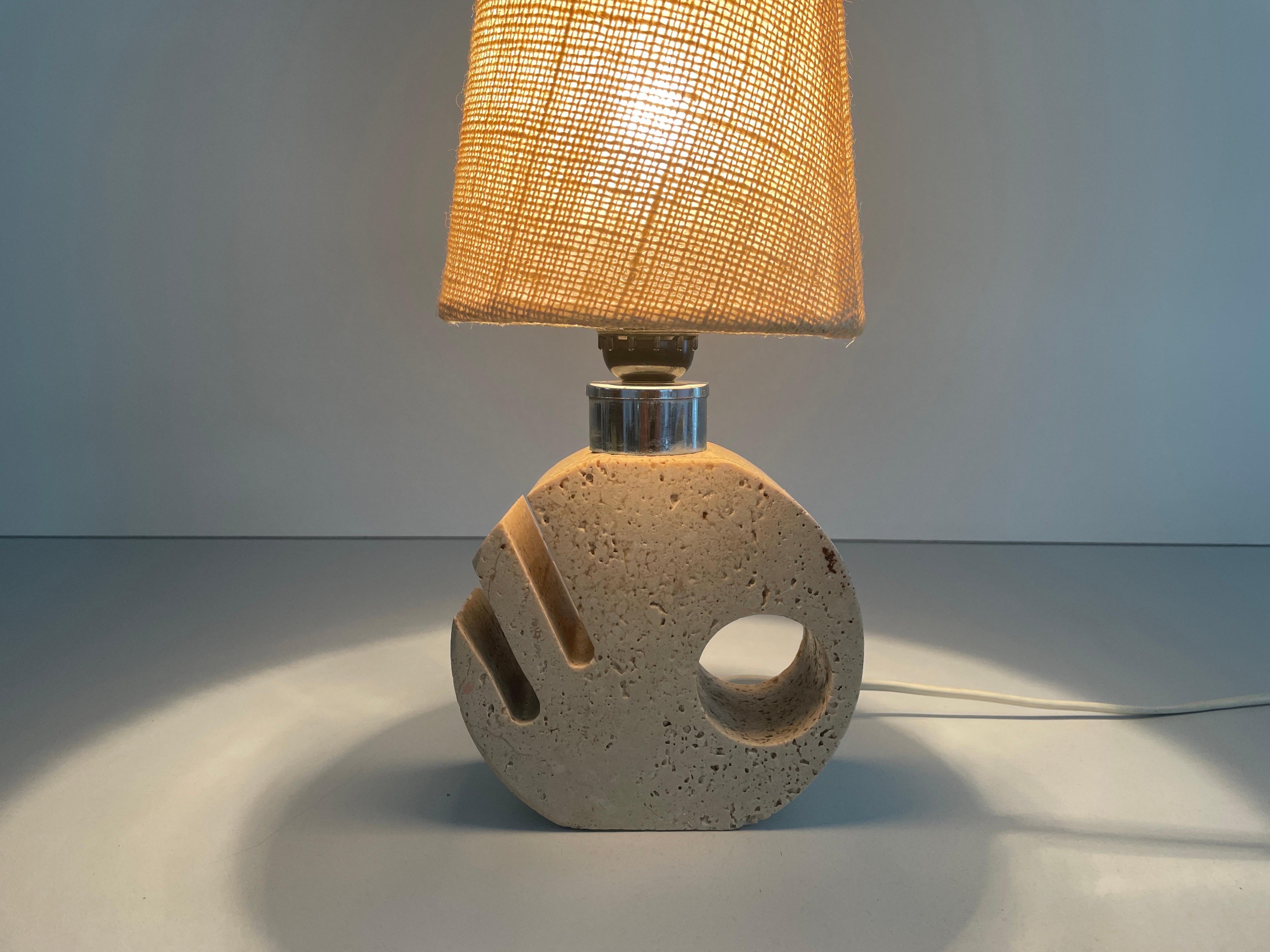 Travertine Table Lamp by Fratelli Mannelli and Luigi Sormani, 1970s, Italy For Sale 9