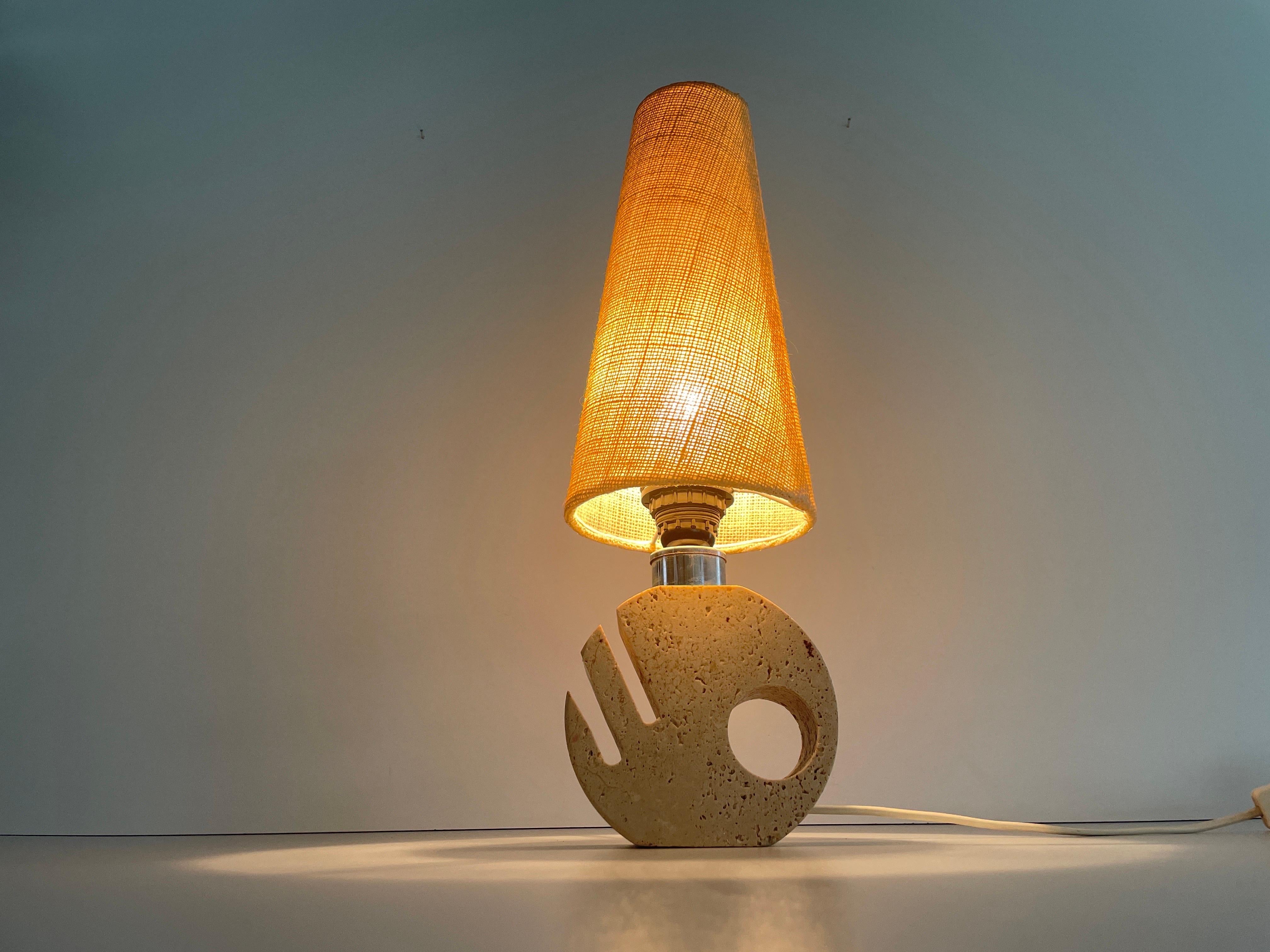 Travertine Table Lamp by Fratelli Mannelli and Luigi Sormani, 1970s, Italy For Sale 11