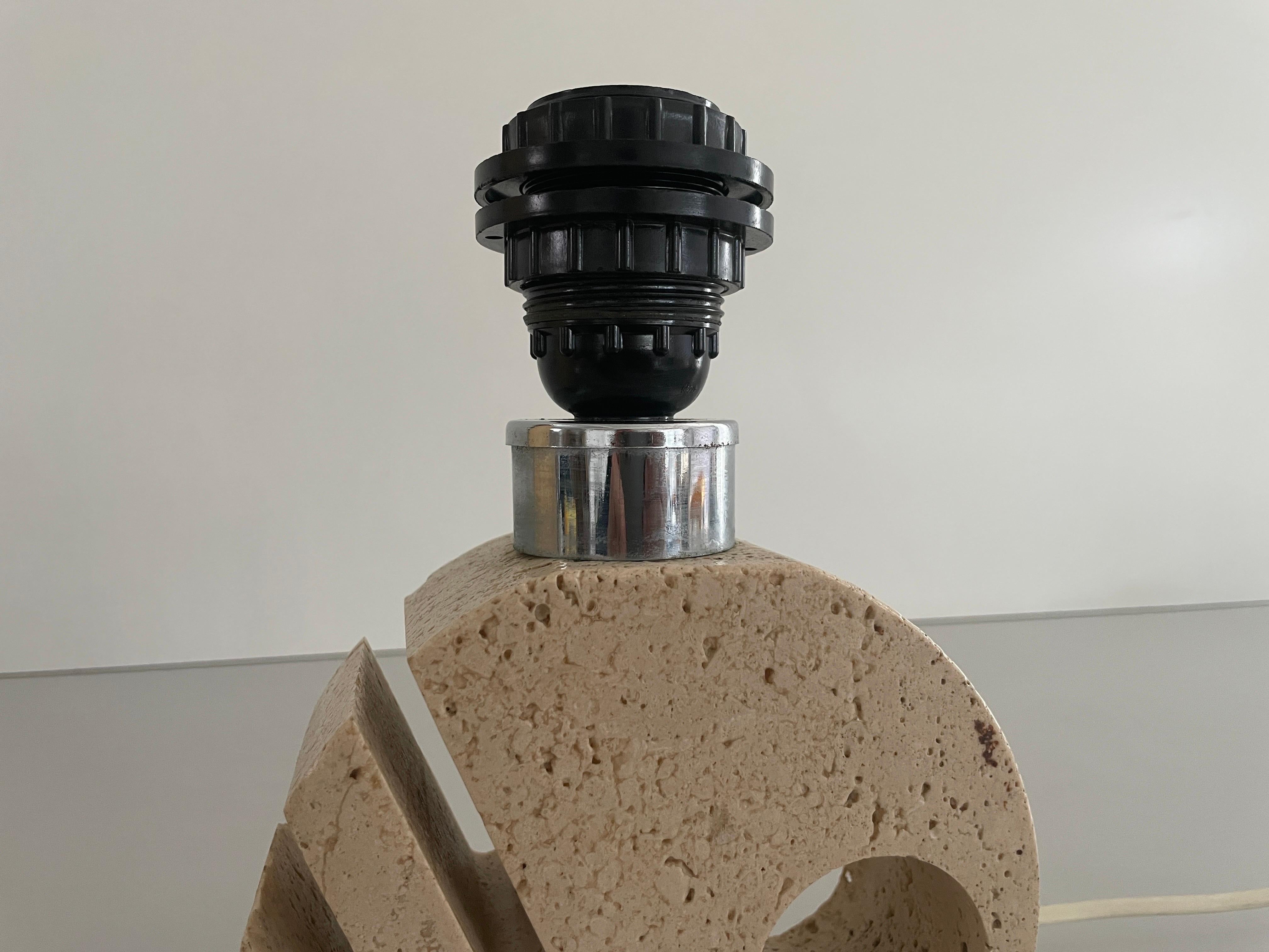 Travertine Table Lamp by Fratelli Mannelli and Luigi Sormani, 1970s, Italy For Sale 13