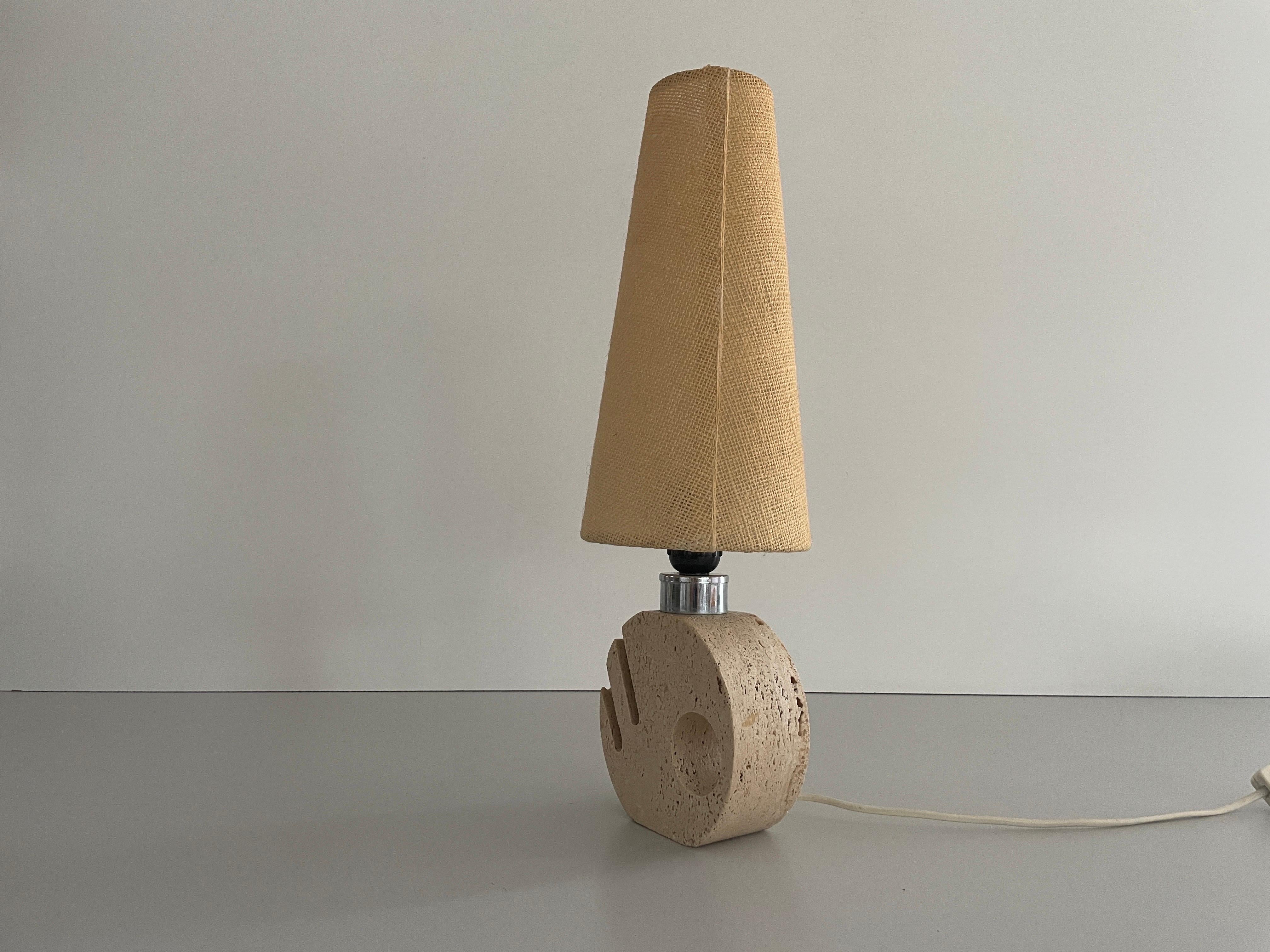Italian Travertine Table Lamp by Fratelli Mannelli and Luigi Sormani, 1970s, Italy For Sale