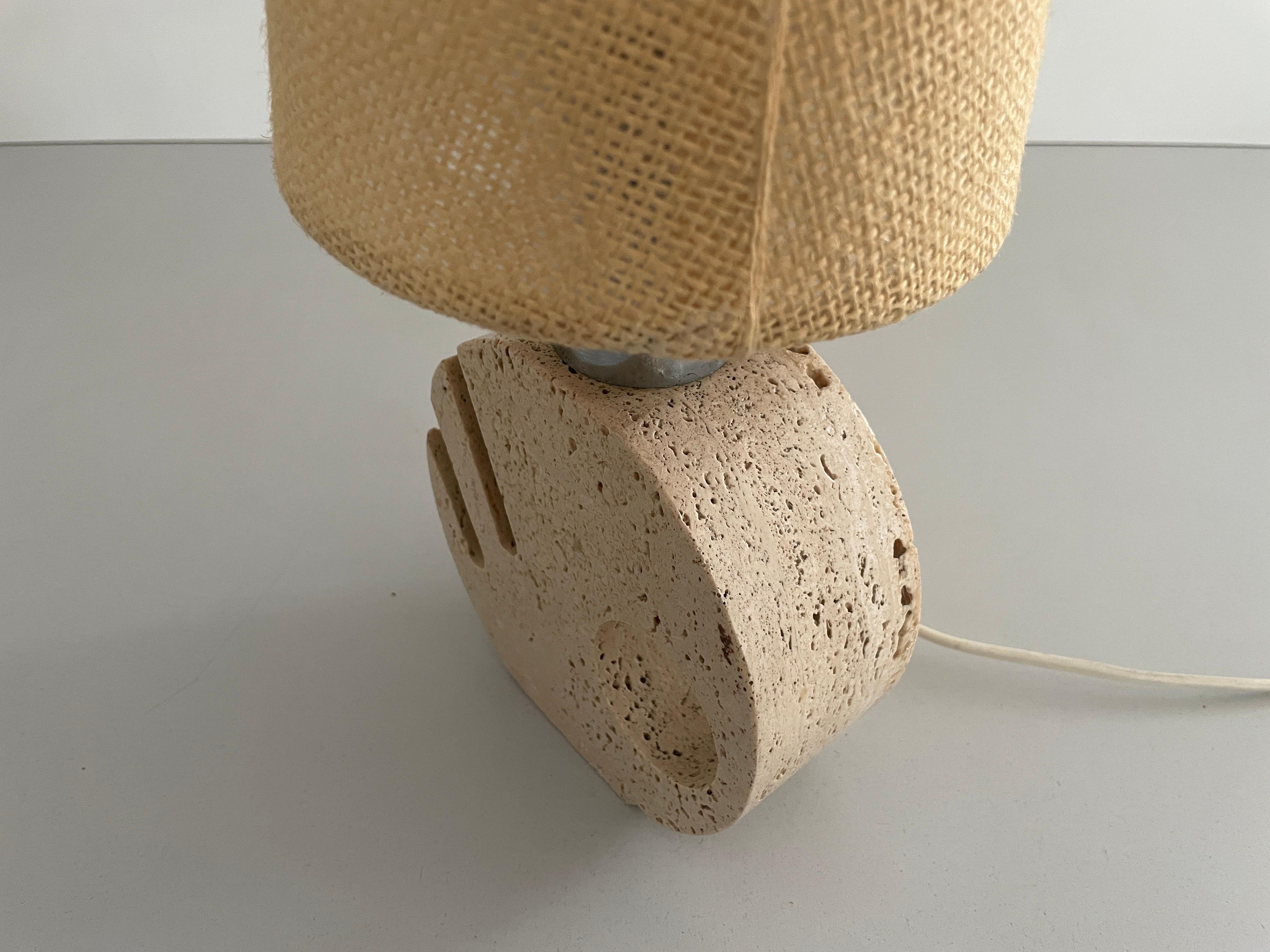 Late 20th Century Travertine Table Lamp by Fratelli Mannelli and Luigi Sormani, 1970s, Italy For Sale