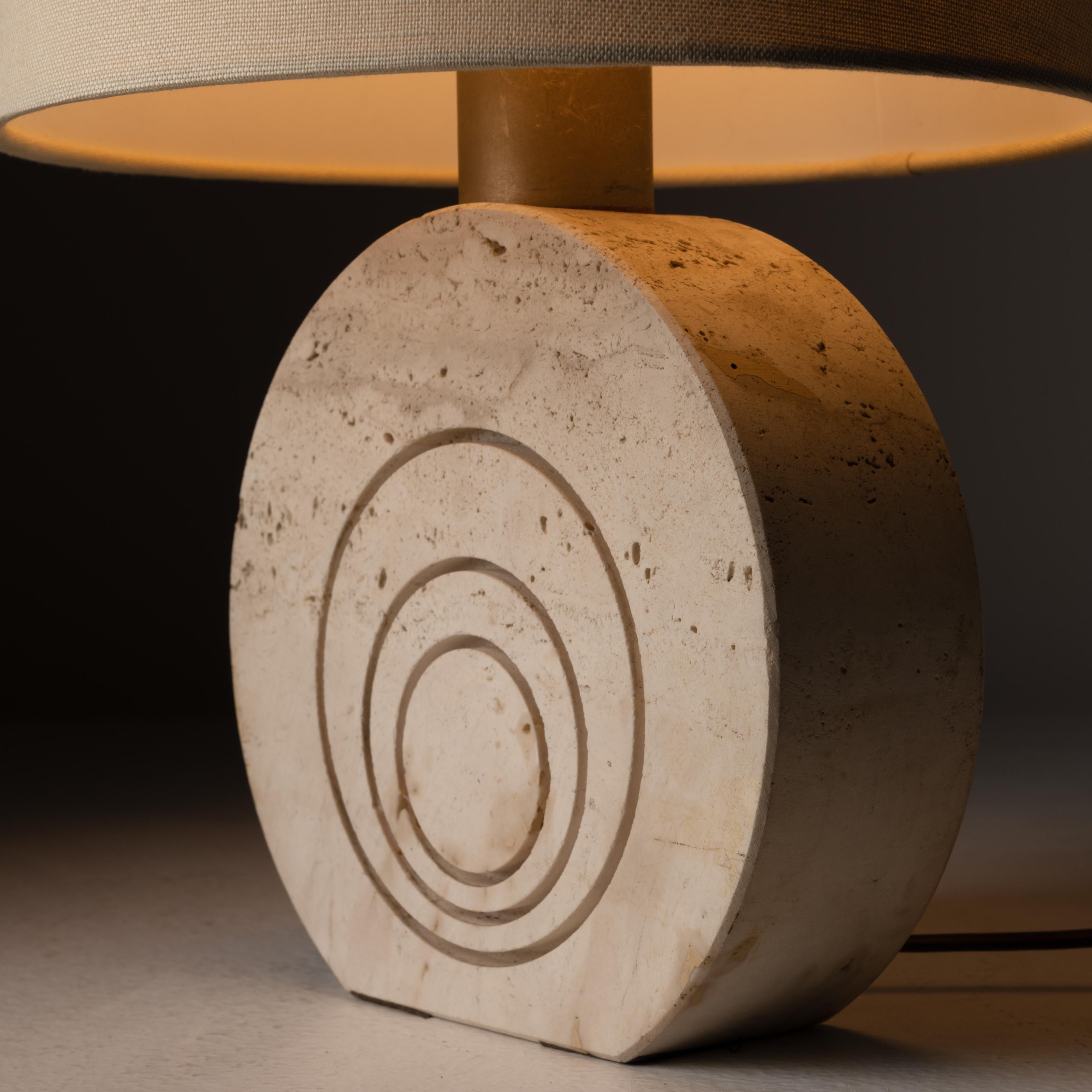 Mid-Century Modern Travertine Table Lamp by Fratelli Mannelli