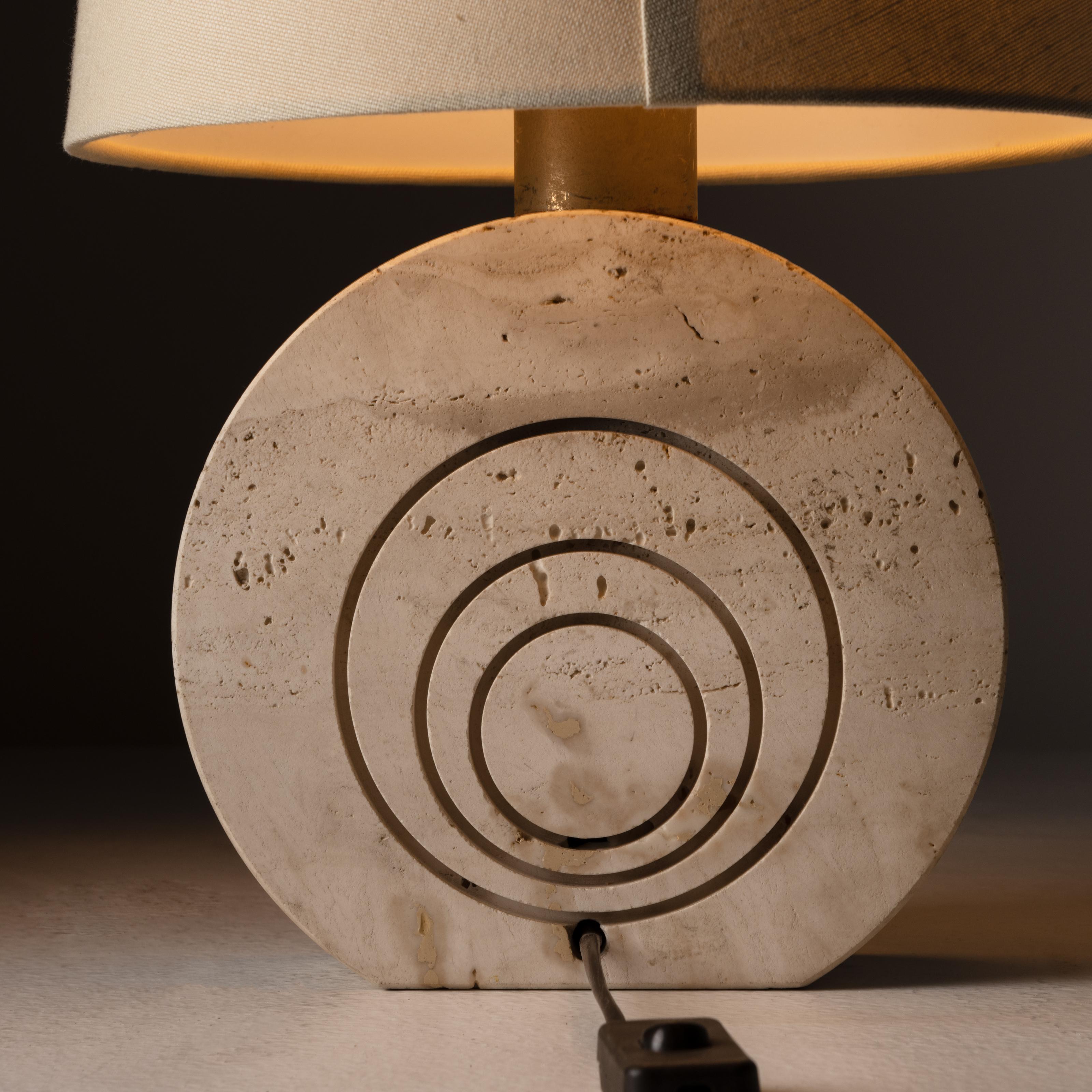 Italian Travertine Table Lamp by Fratelli Mannelli