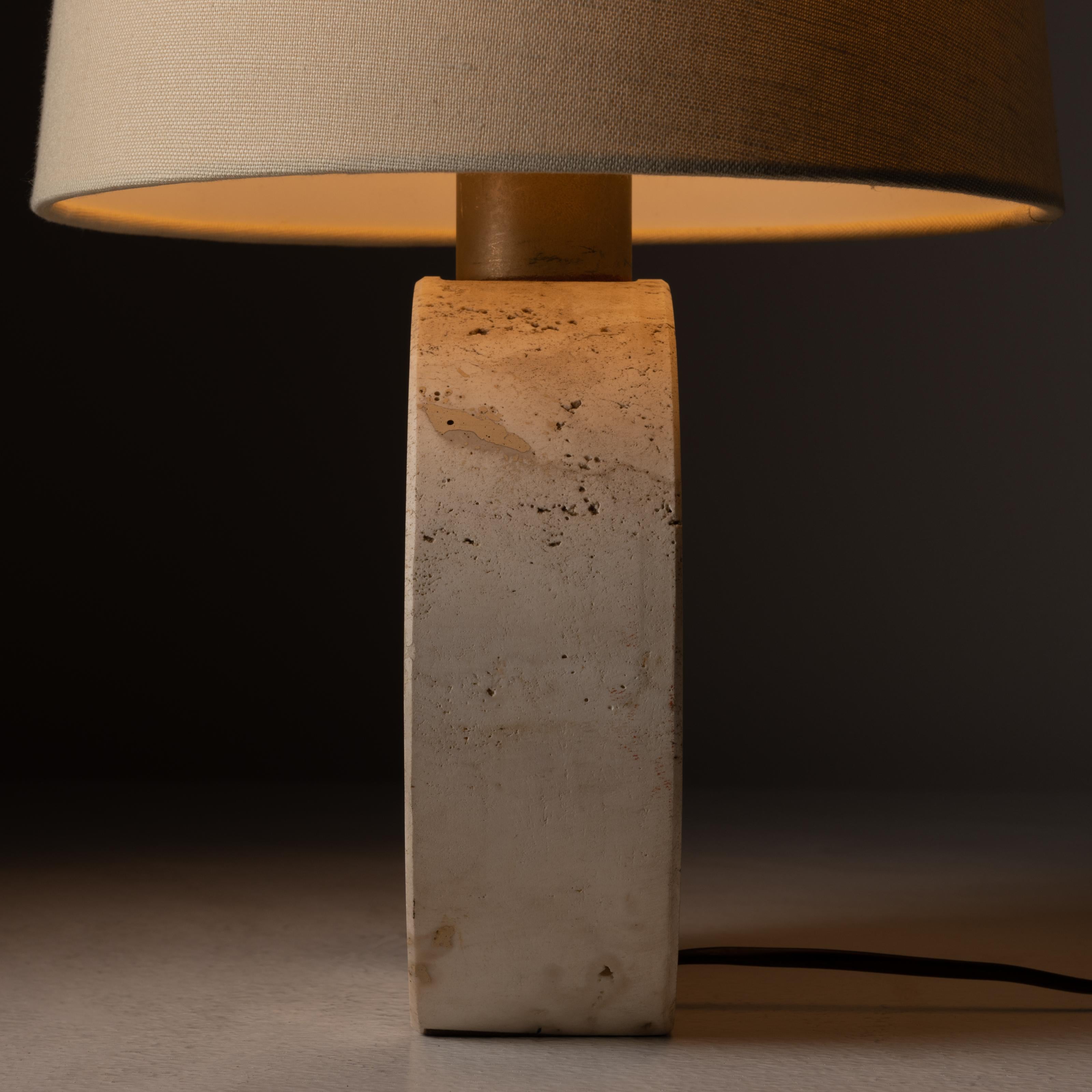 Carved Travertine Table Lamp by Fratelli Mannelli