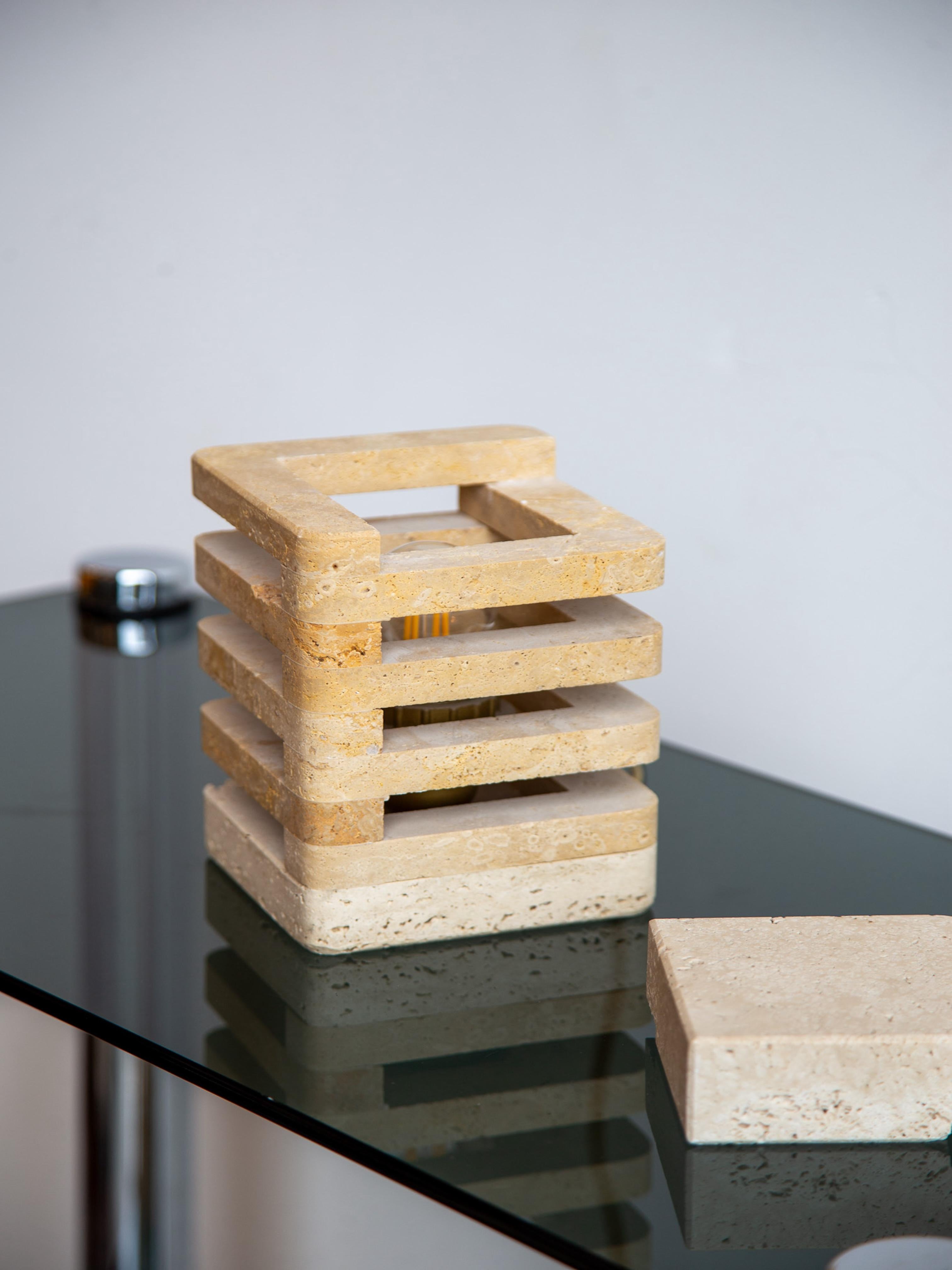 Travertine Table Lamp by Fratelli Mannelli For Sale 1