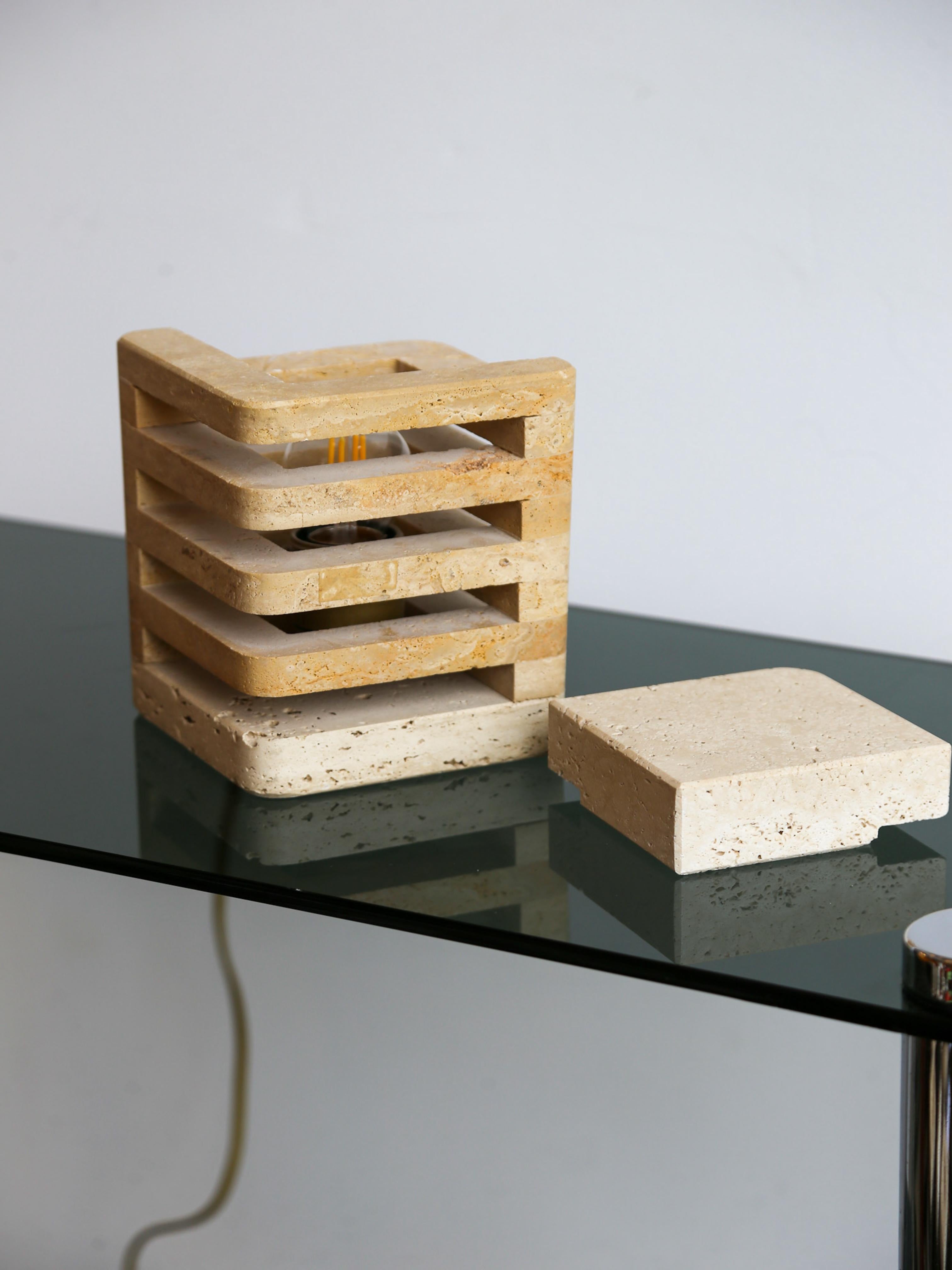 Travertine Table Lamp by Fratelli Mannelli For Sale 2