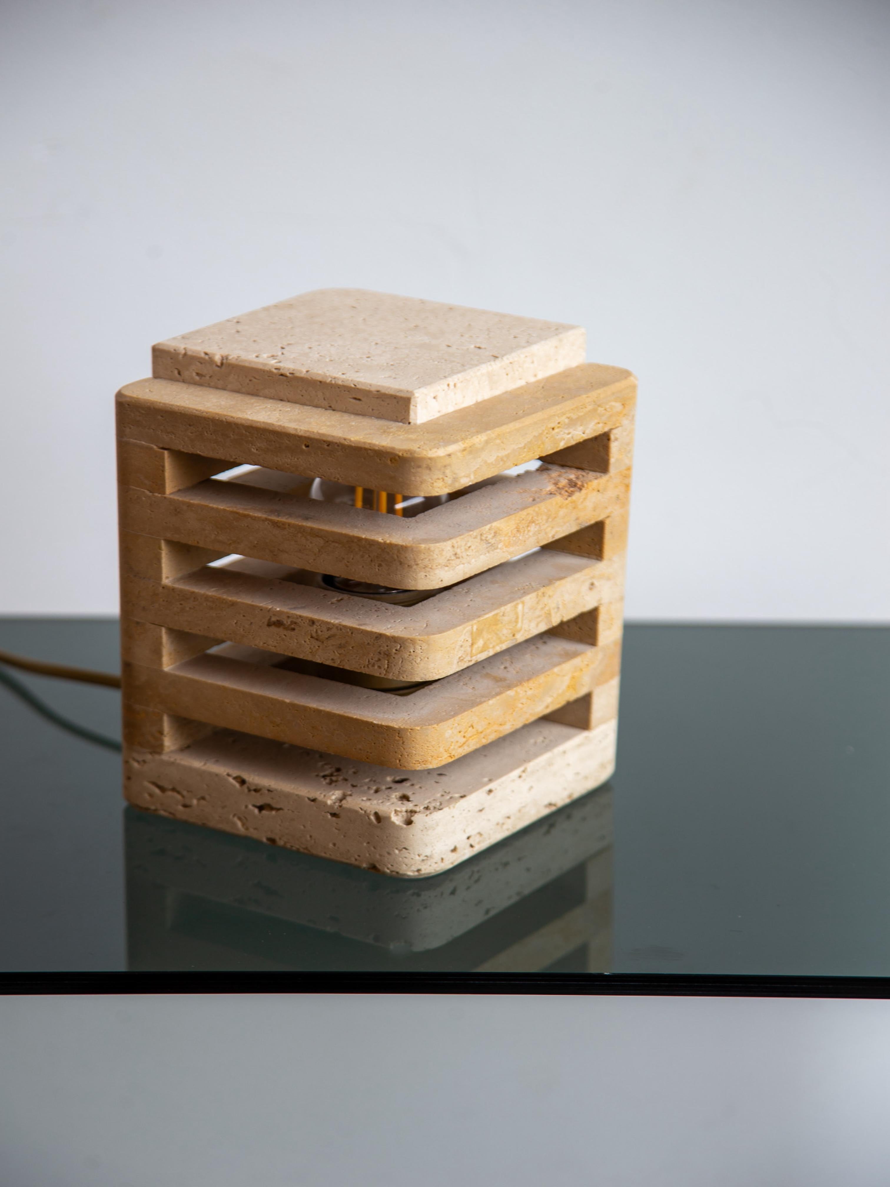 Travertine Table Lamp by Fratelli Mannelli For Sale 3