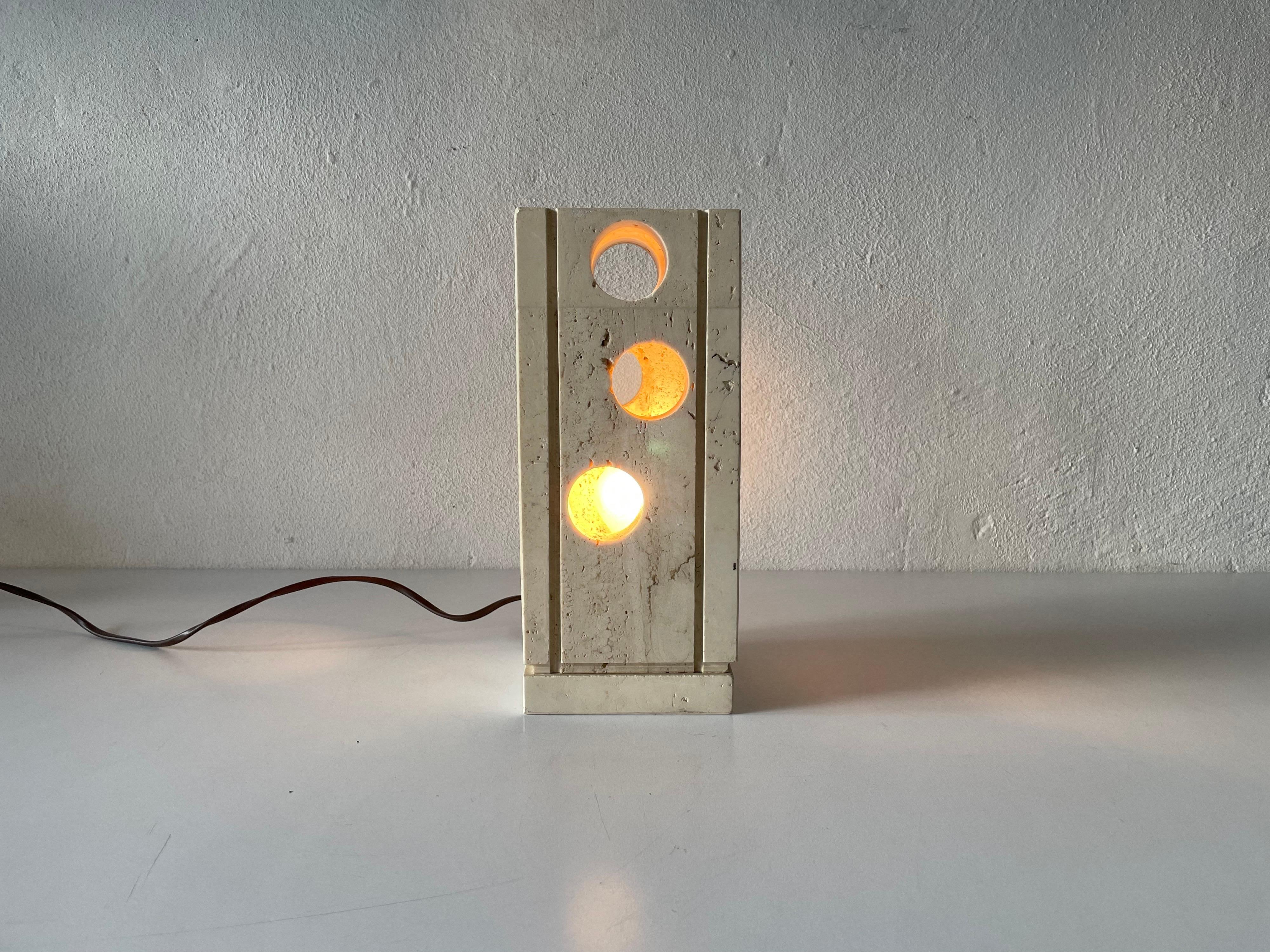 Travertine Table Lamp by Giuliano Cesari for Nucleo Sormani, 1960s, Italy 2