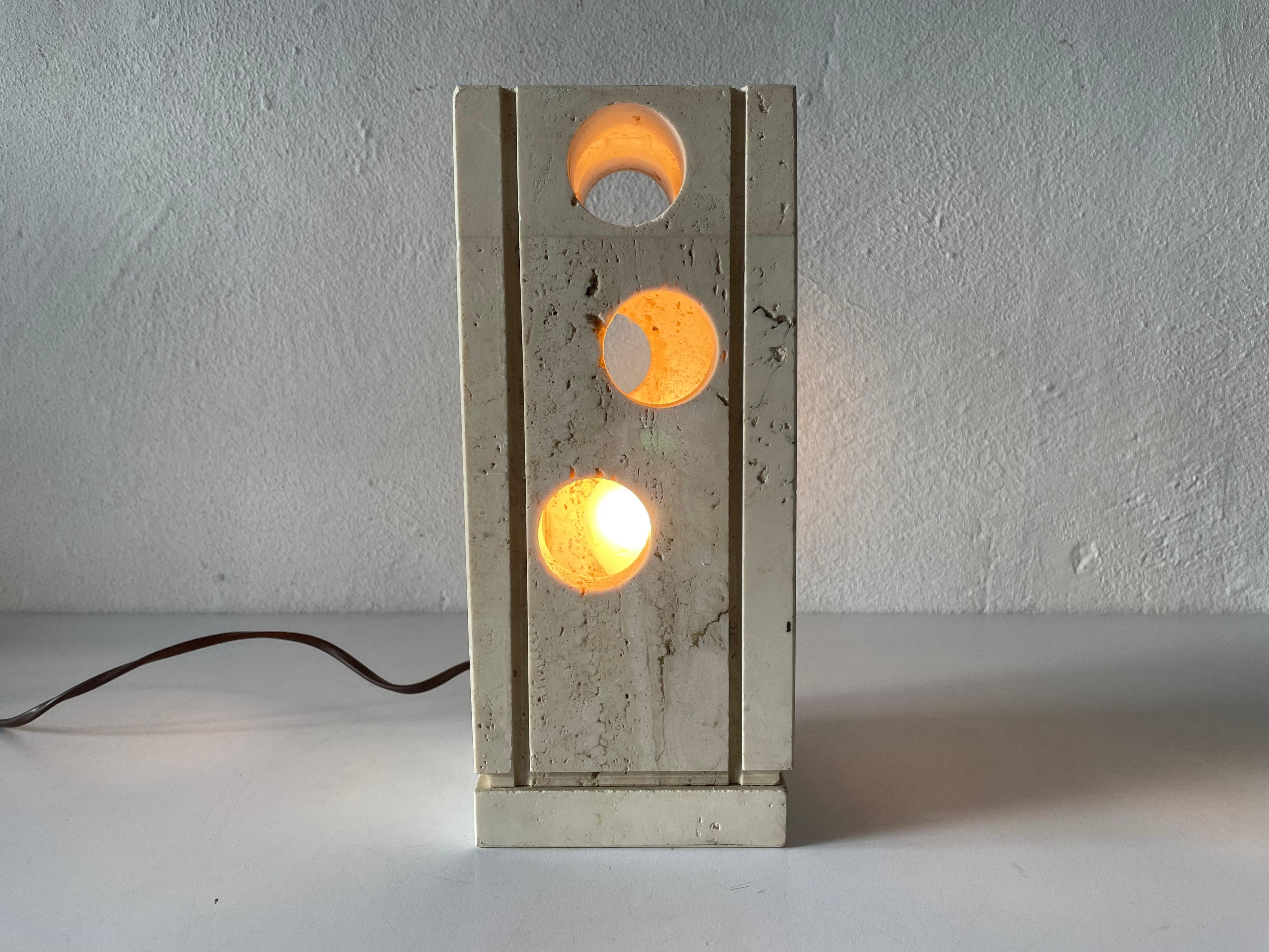 Travertine Table Lamp by Giuliano Cesari for Nucleo Sormani, 1960s, Italy 3