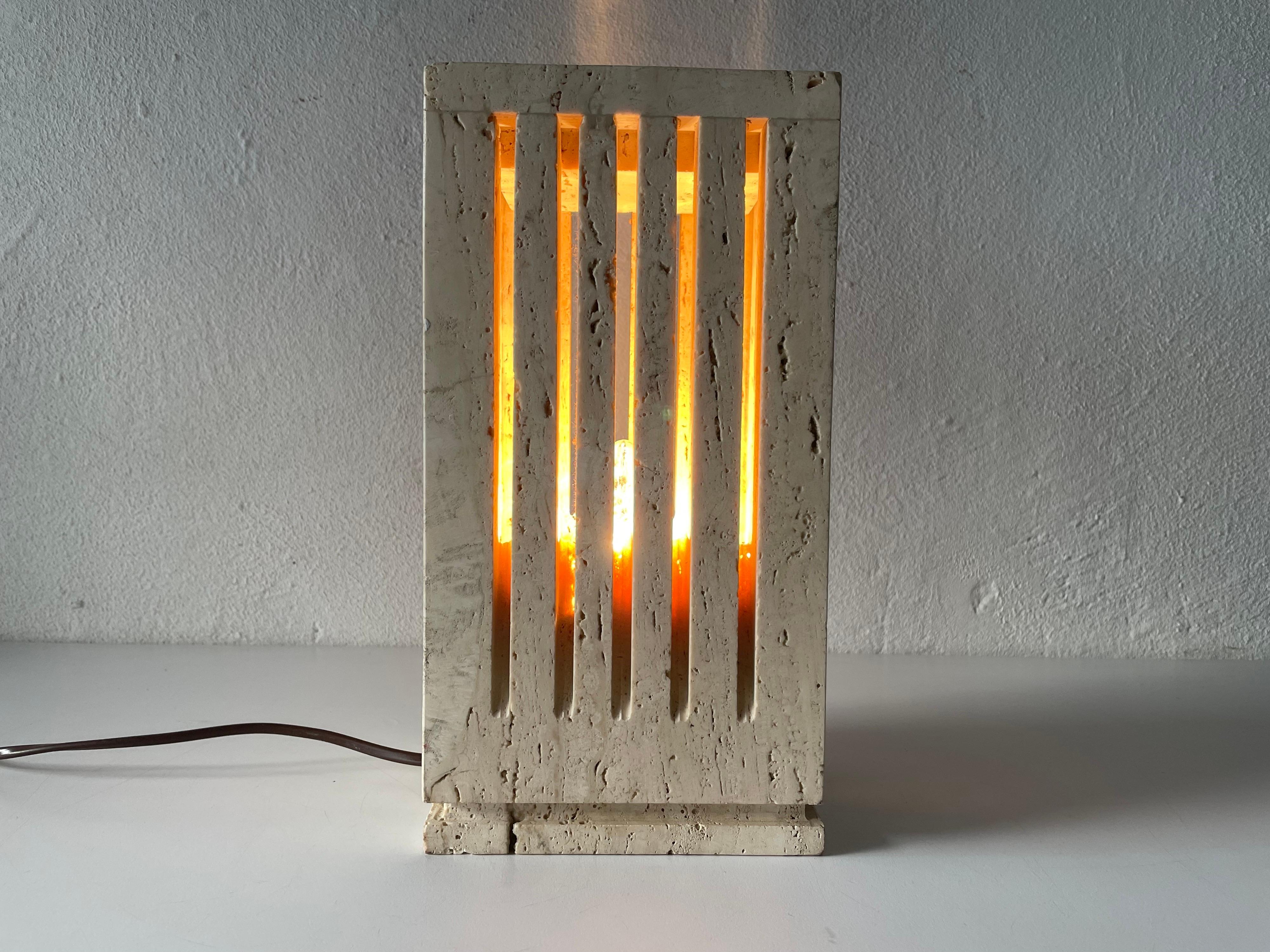 Travertine Table Lamp by Giuliano Cesari for Nucleo Sormani, 1960s, Italy 5