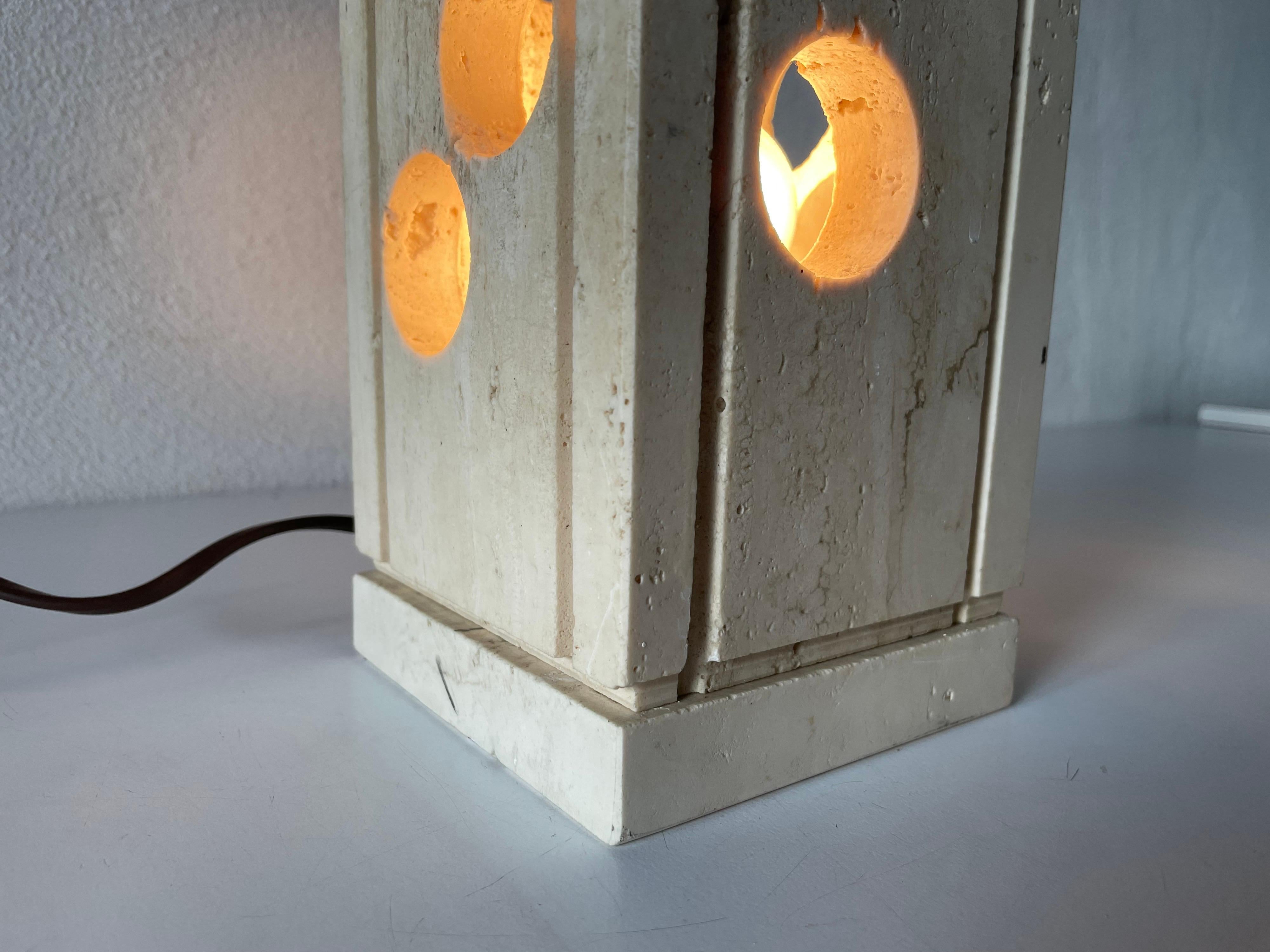 Travertine Table Lamp by Giuliano Cesari for Nucleo Sormani, 1960s, Italy 4