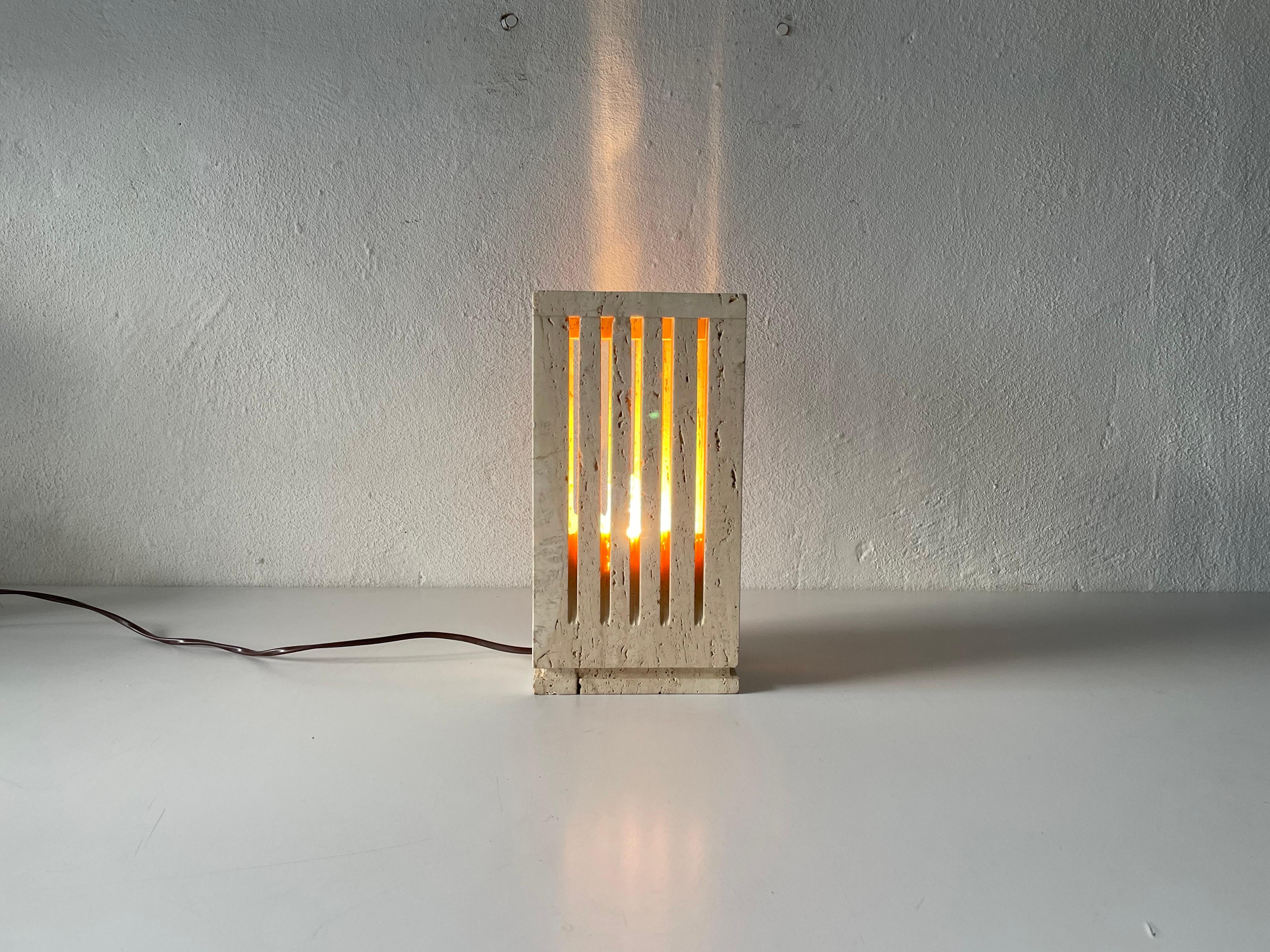Travertine Table Lamp by Giuliano Cesari for Nucleo Sormani, 1960s, Italy 6