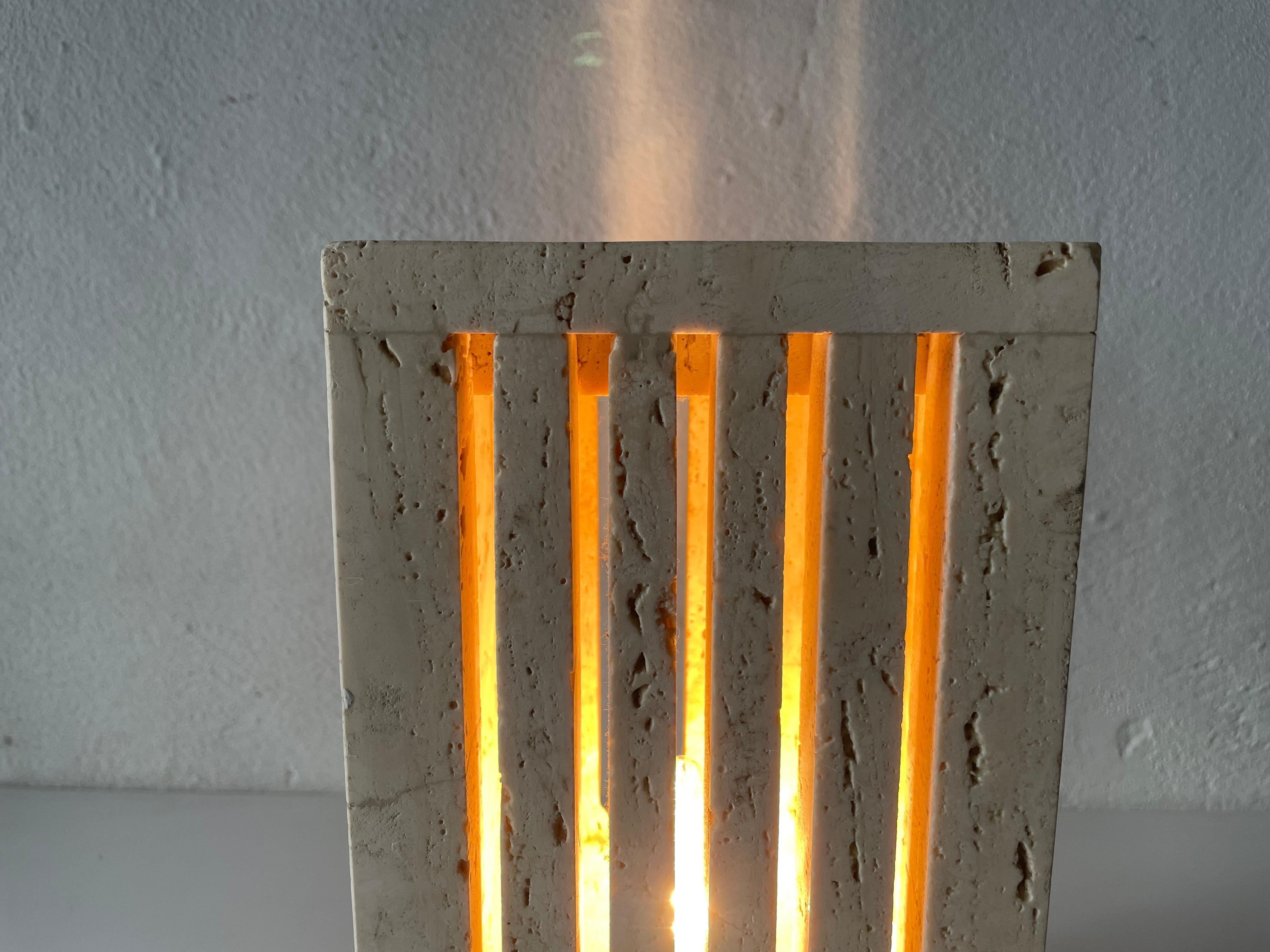 Travertine Table Lamp by Giuliano Cesari for Nucleo Sormani, 1960s, Italy 8
