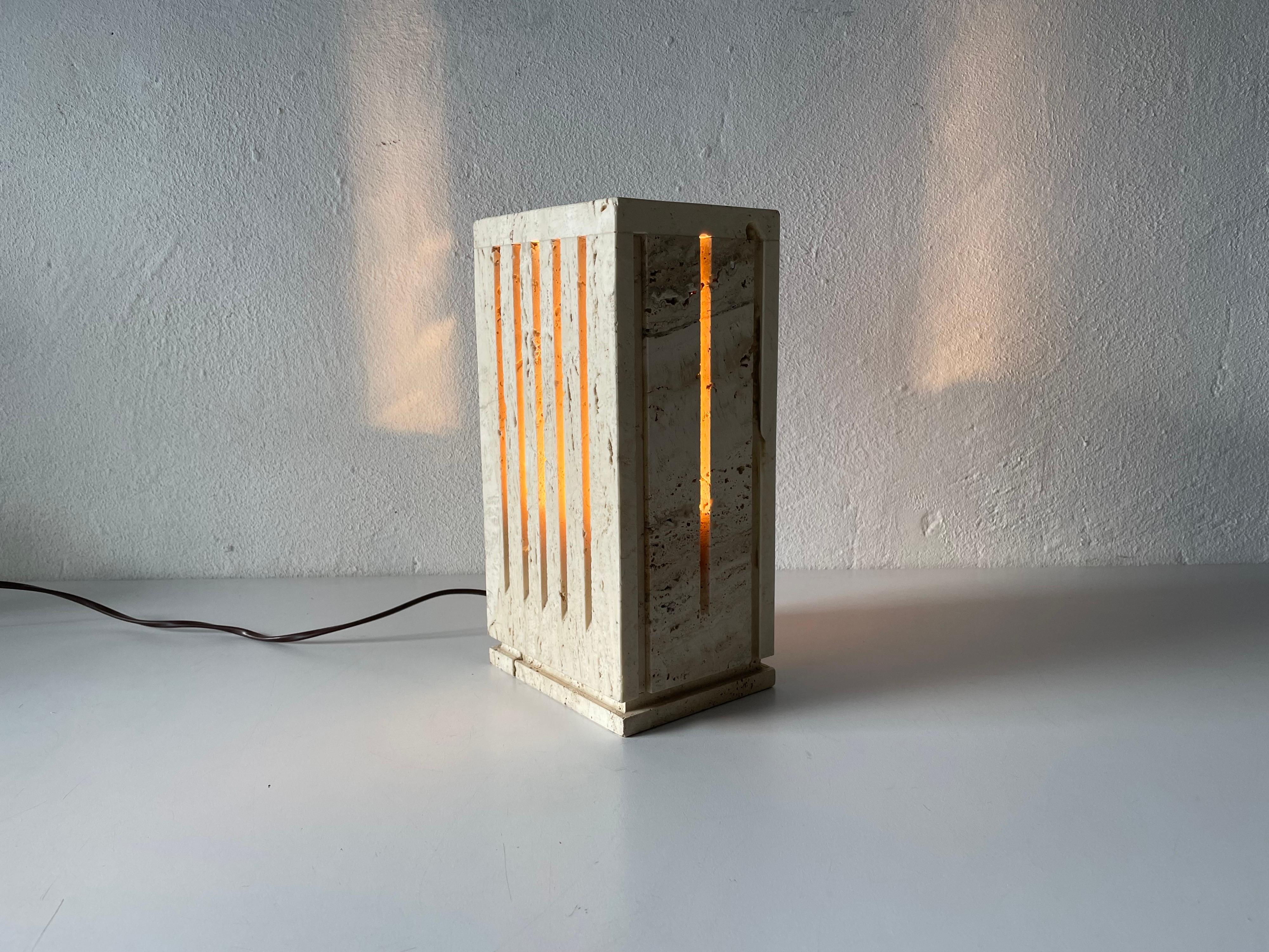 Travertine Table Lamp by Giuliano Cesari for Nucleo Sormani, 1960s, Italy 9
