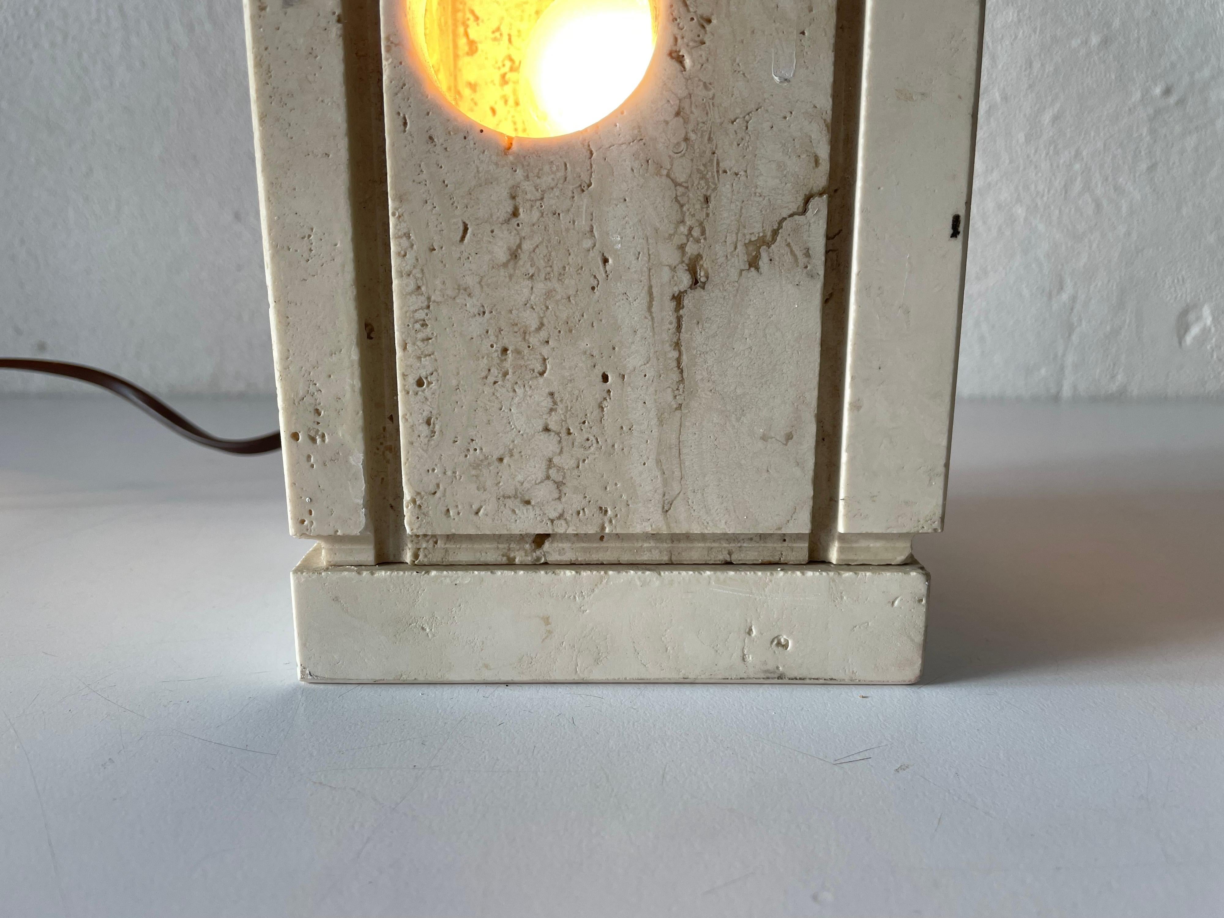 Travertine Table Lamp by Giuliano Cesari for Nucleo Sormani, 1960s, Italy 8