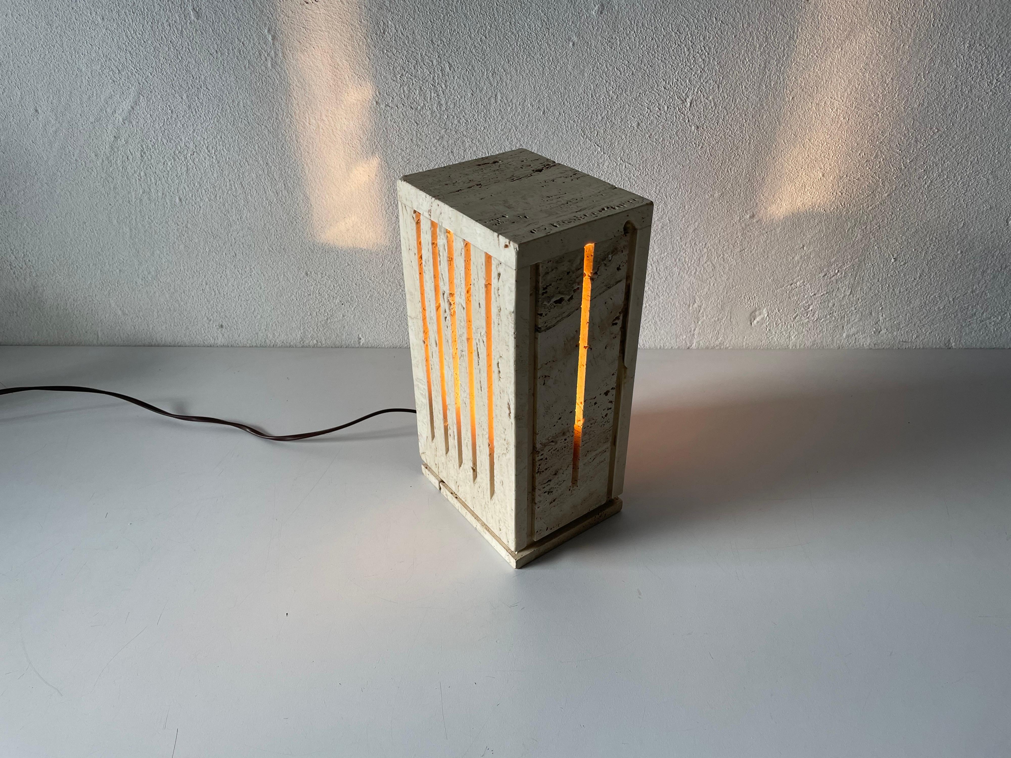 Travertine Table Lamp by Giuliano Cesari for Nucleo Sormani, 1960s, Italy 12