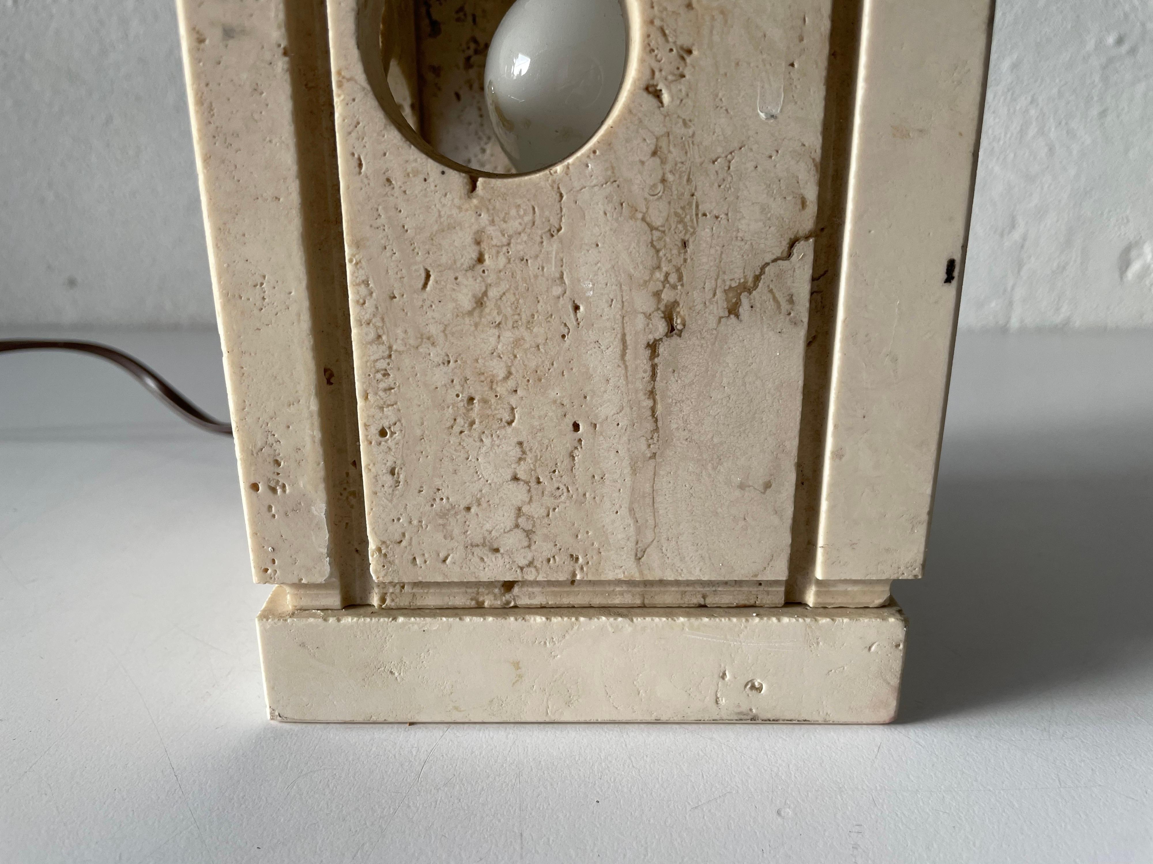 Mid-Century Modern Travertine Table Lamp by Giuliano Cesari for Nucleo Sormani, 1960s, Italy