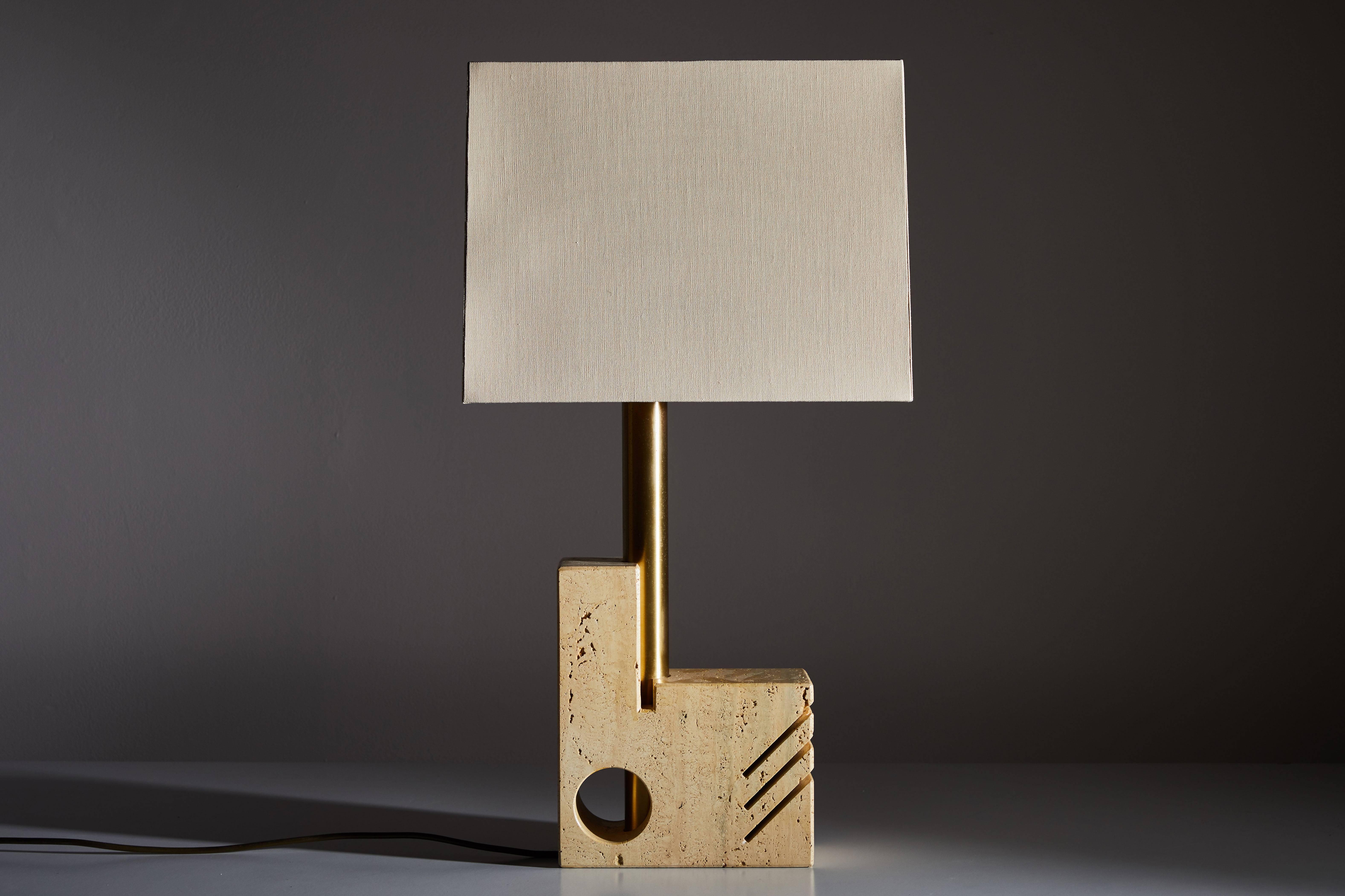Late 20th Century Travertine Table Lamp by Giuliano Cesari for  Sormani