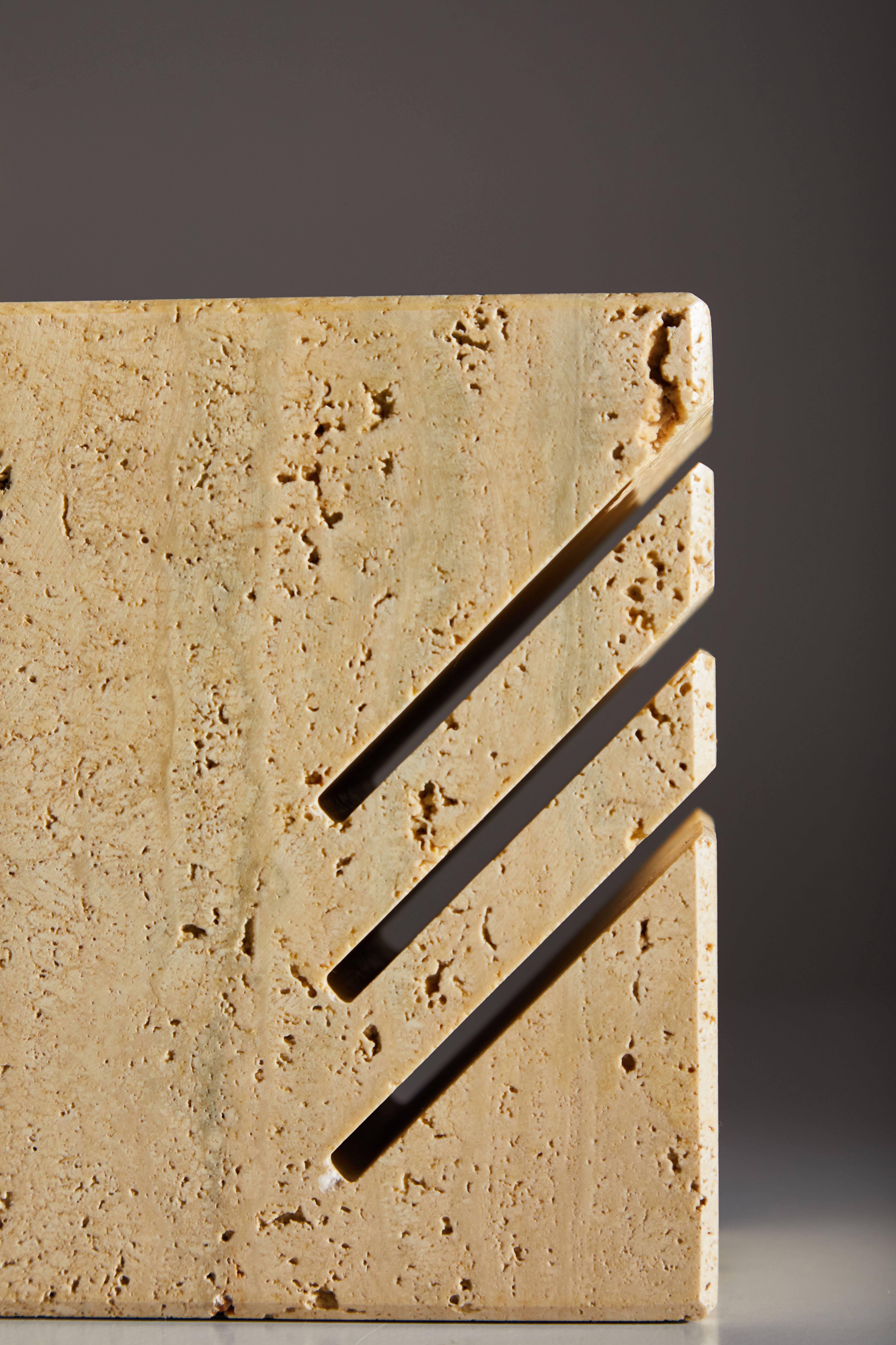 Travertine Table Lamp by Giuliano Cesari for  Sormani 2