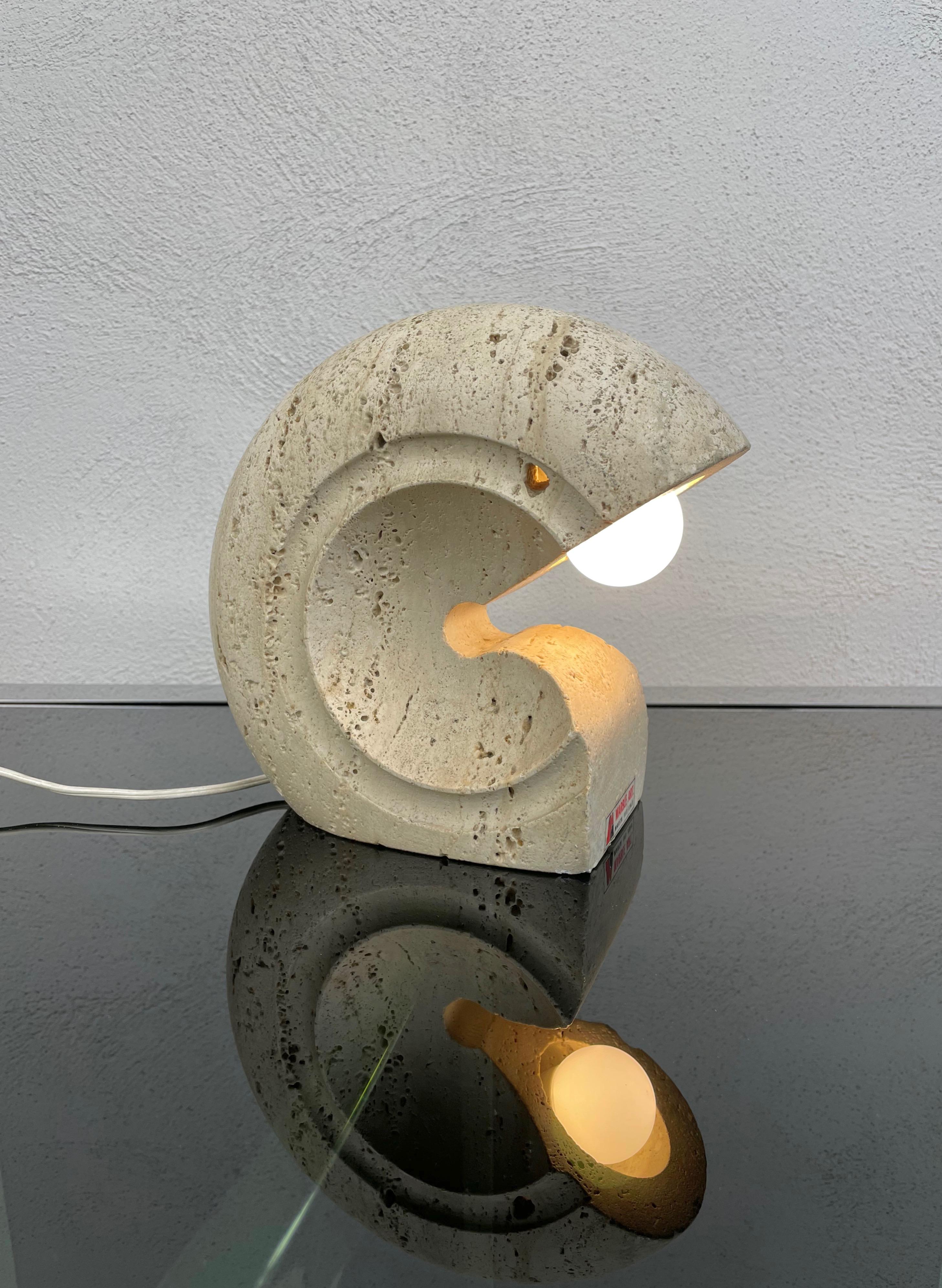 Travertine Table Lamp by Giuliano Cesari for Sormani, Italy, 1970s For Sale 4