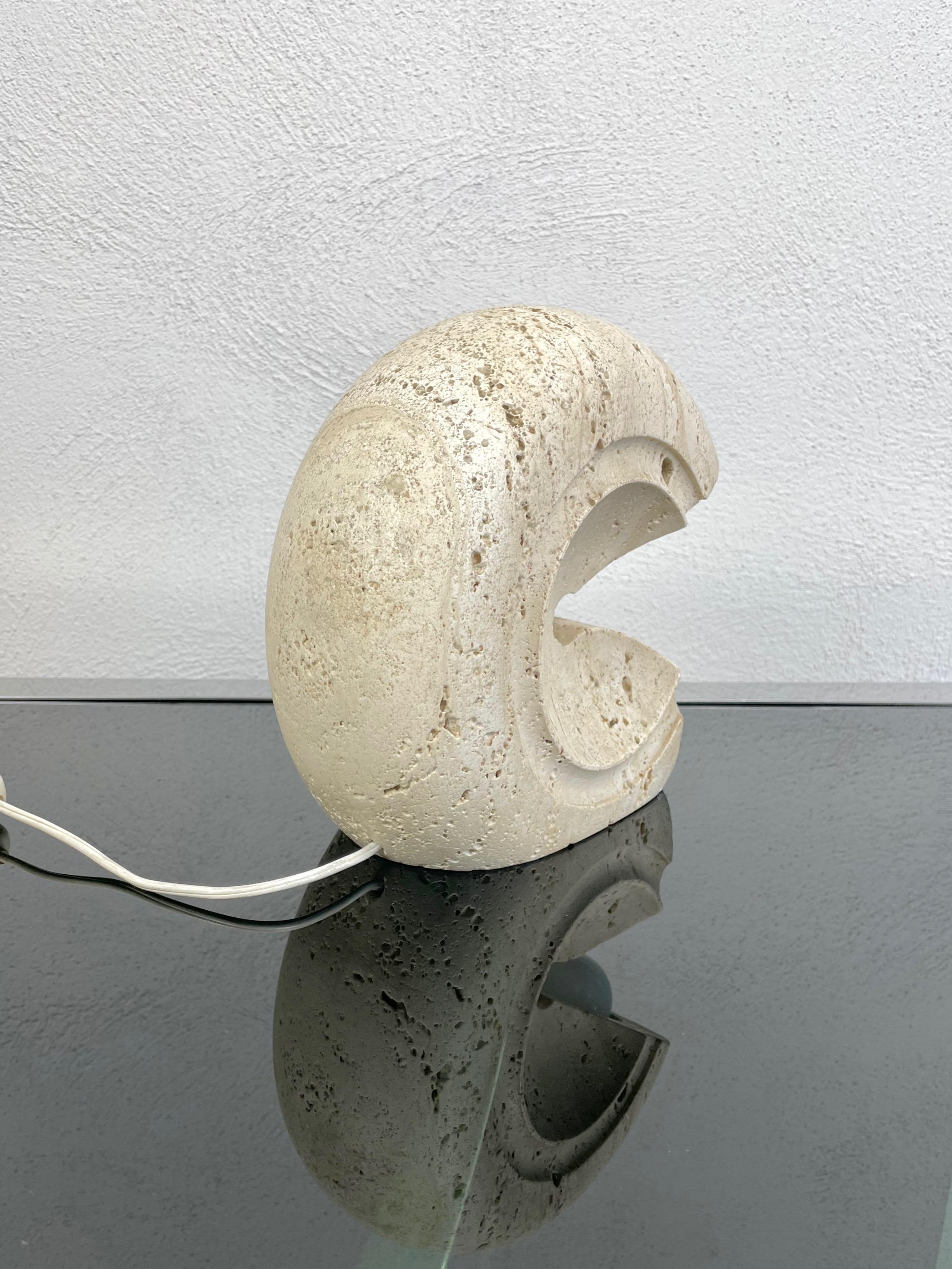 Travertine Table Lamp by Giuliano Cesari for Sormani, Italy, 1970s For Sale 11