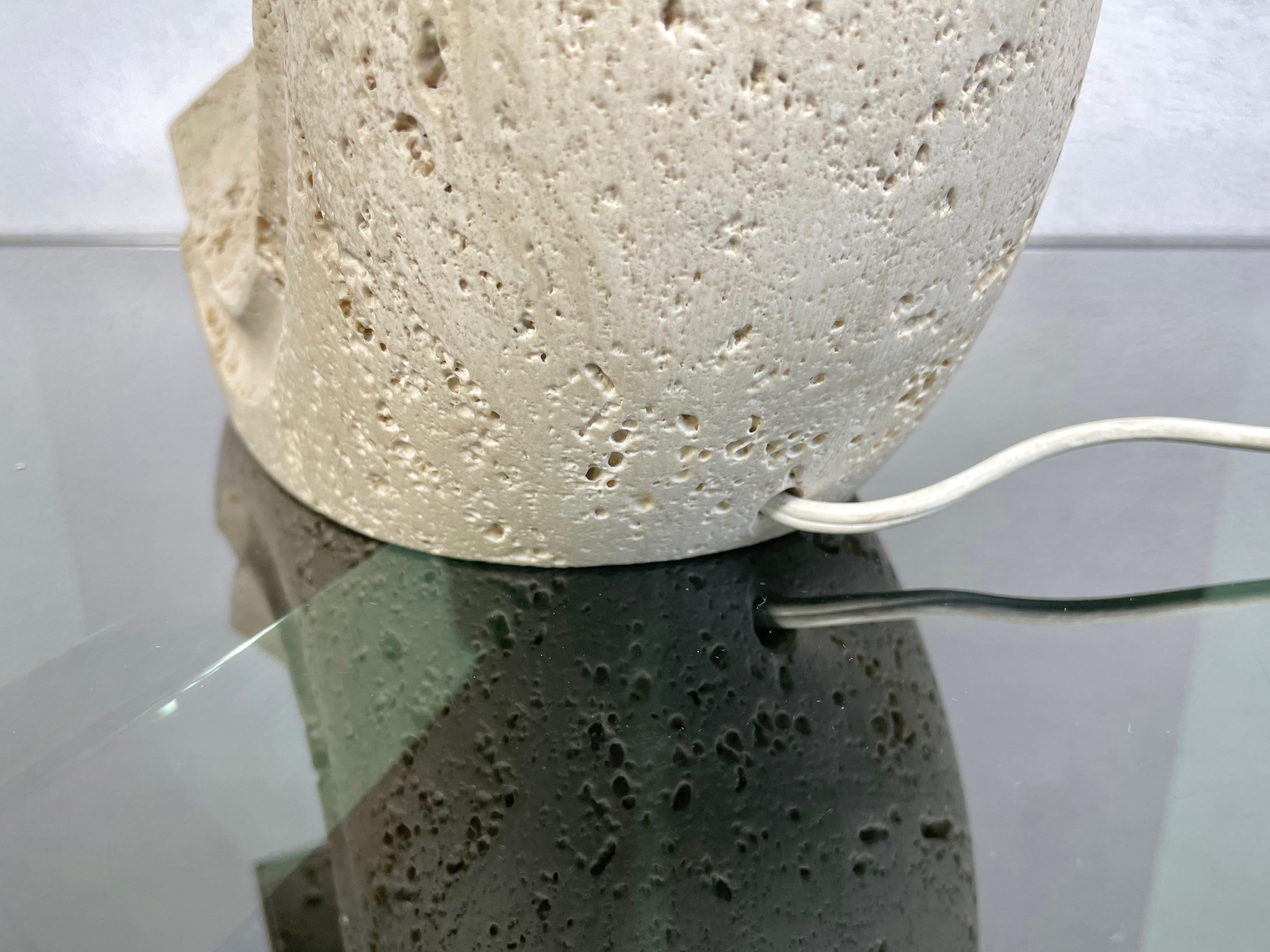 Travertine Table Lamp by Giuliano Cesari for Sormani, Italy, 1970s For Sale 13