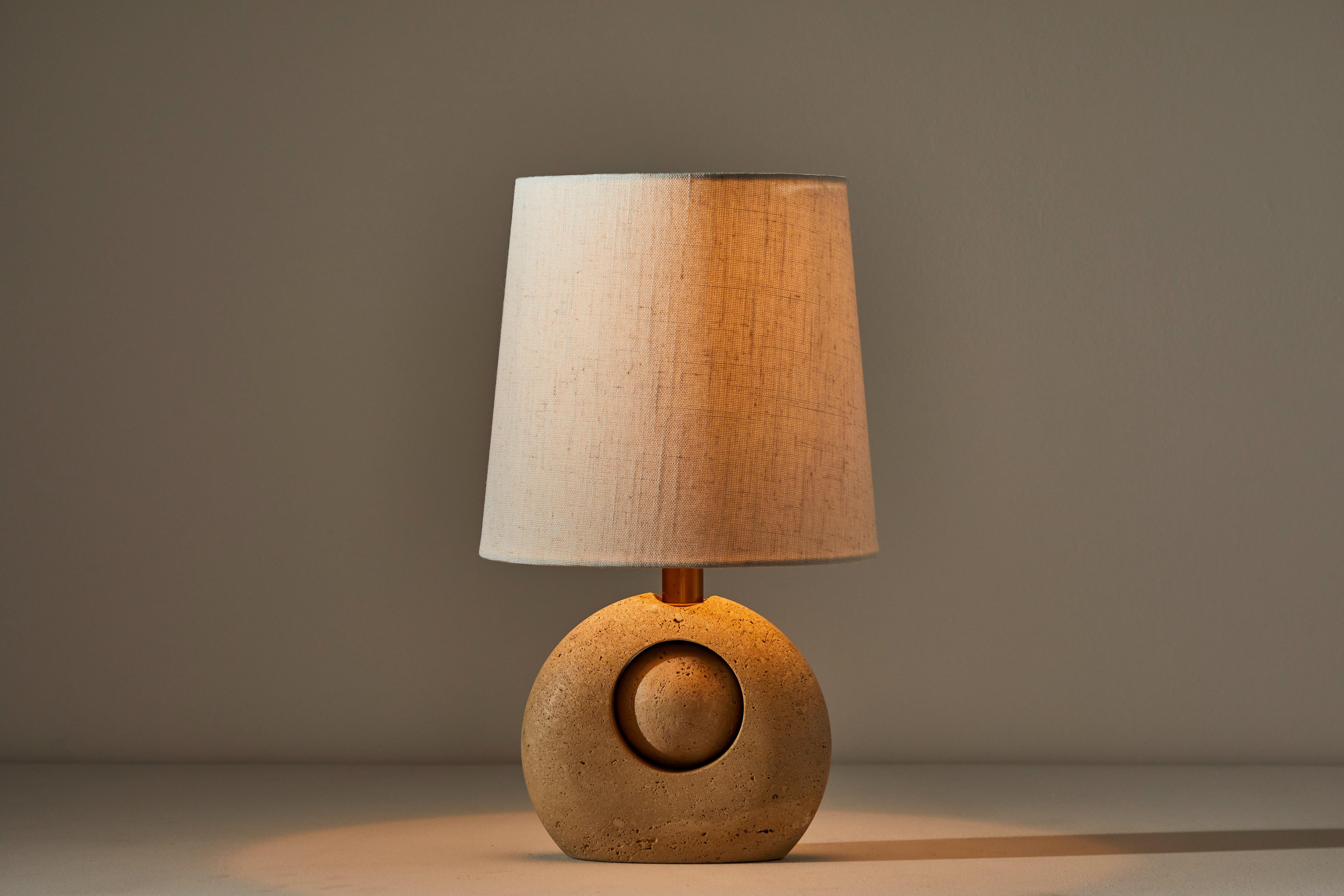 Mid-Century Modern Travertine Table Lamp by Nucleo Sormani