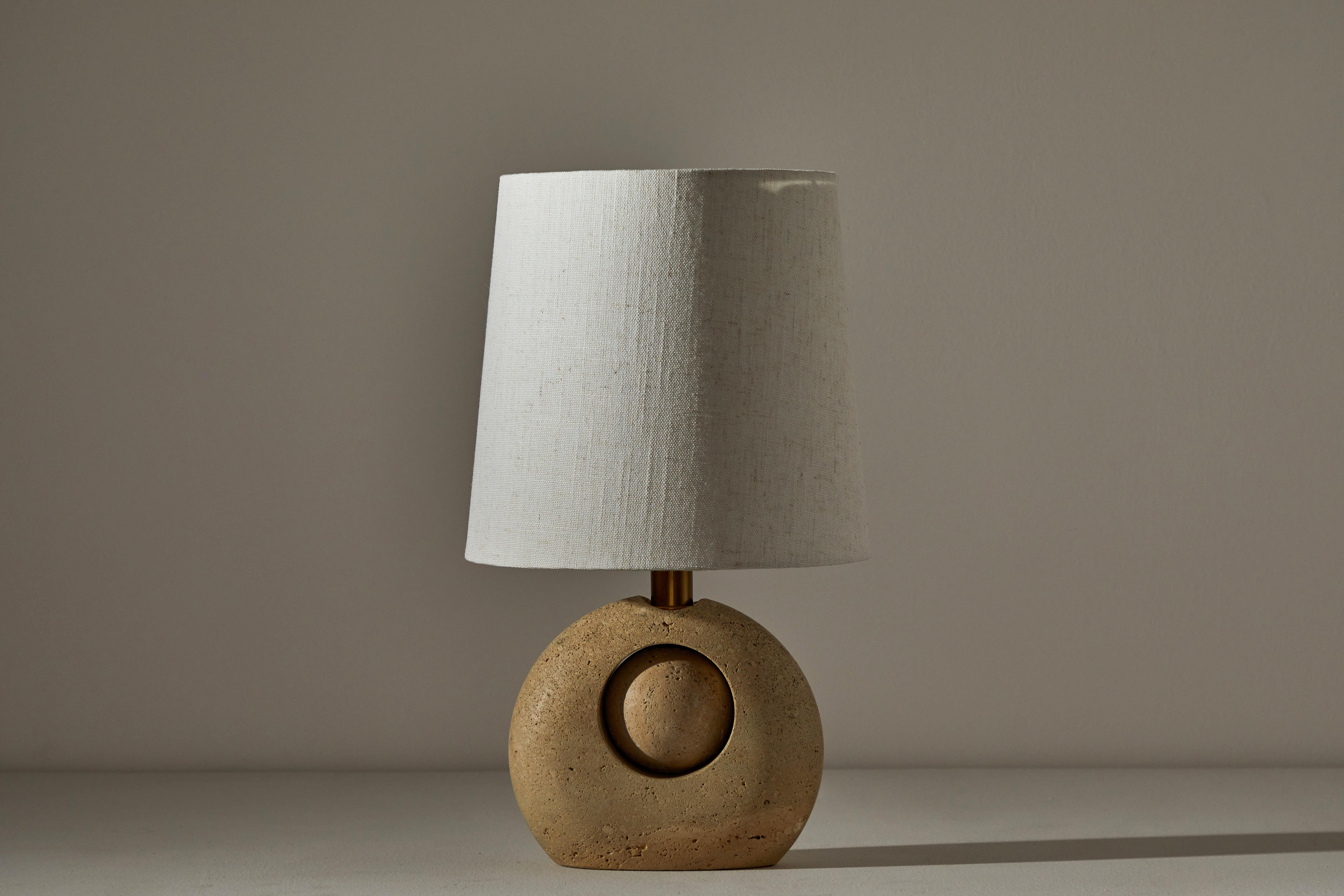 Travertine Table Lamp by Nucleo Sormani In Good Condition In Los Angeles, CA