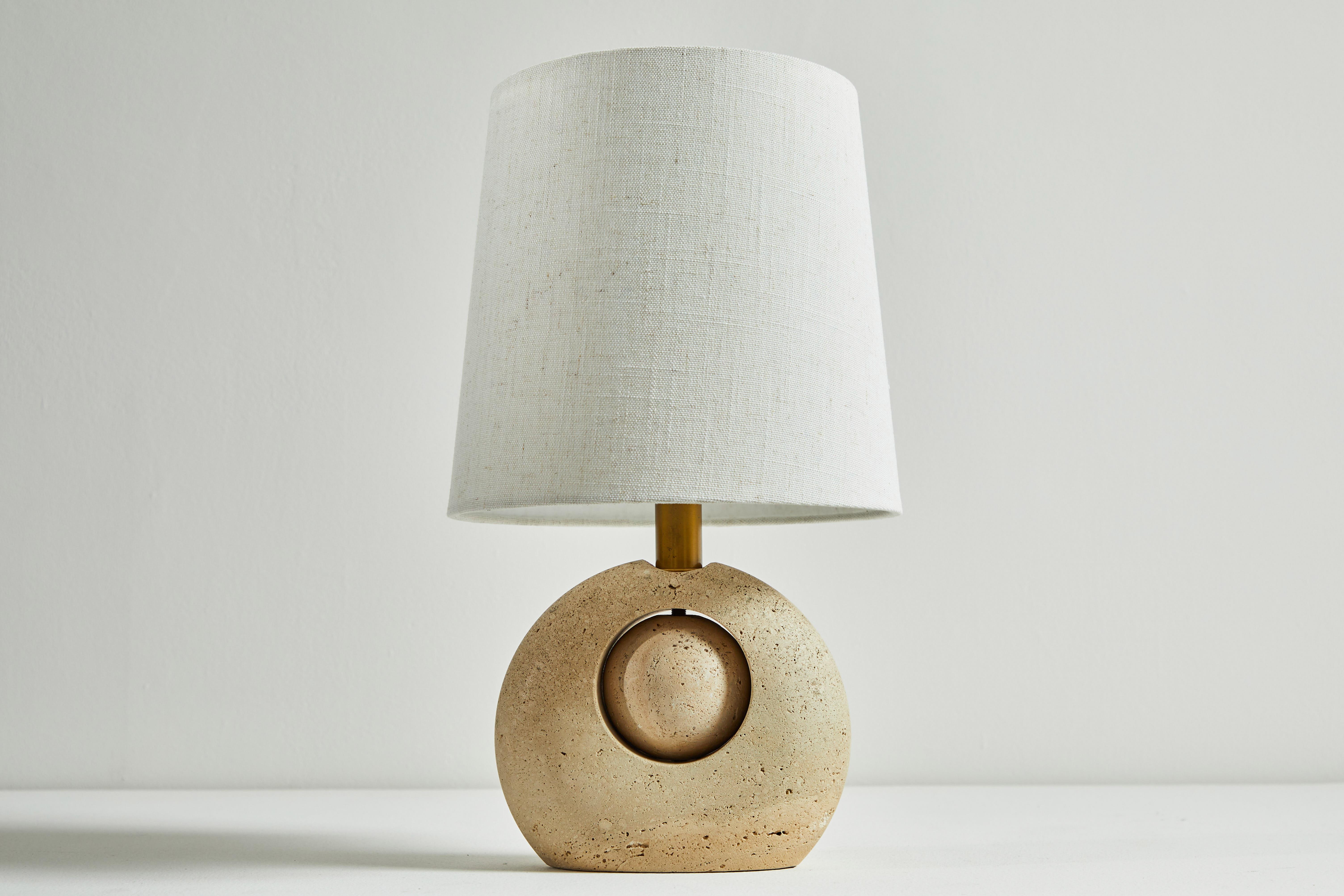 Mid-20th Century Travertine Table Lamp by Nucleo Sormani