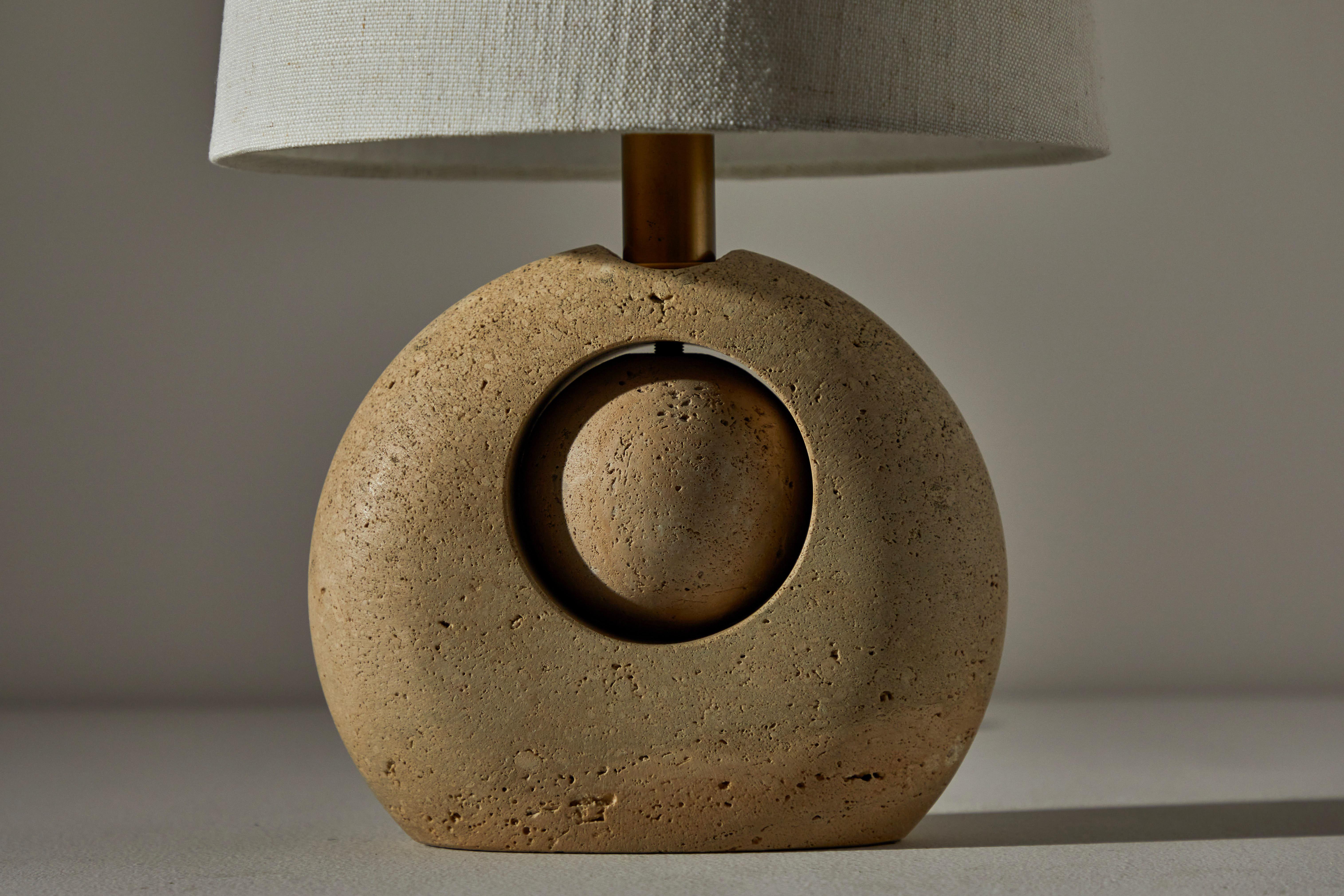 Travertine Table Lamp by Nucleo Sormani 1