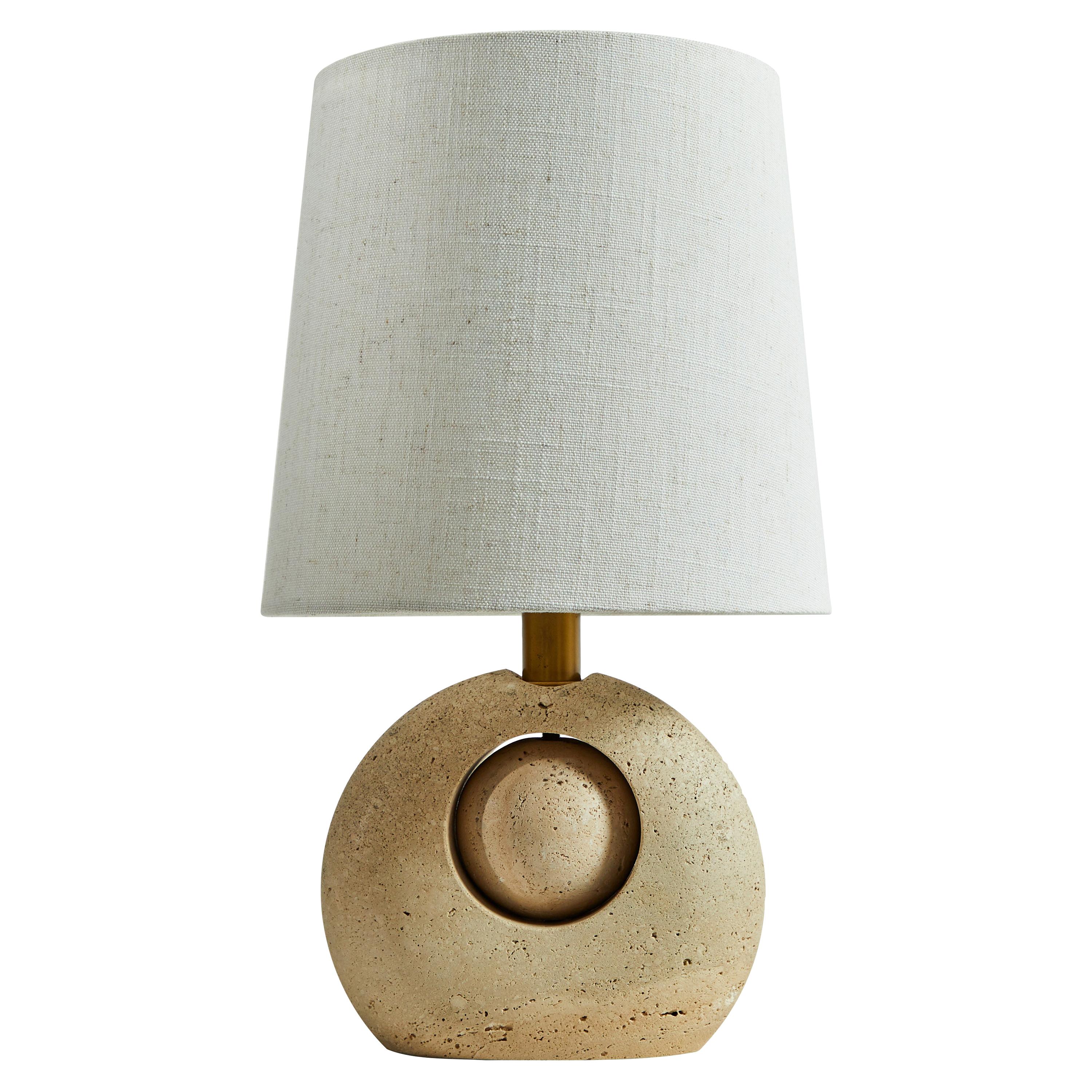 Travertine Table Lamp by Nucleo Sormani