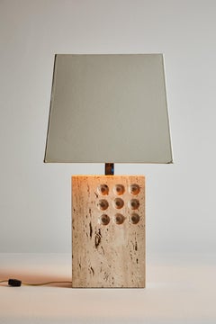 Travertine Table Lamp by Raymor