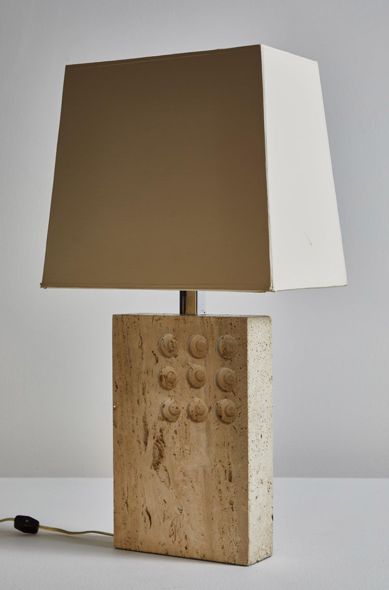 Travertine Table Lamp by Raymor at 1stDibs travertine lamps