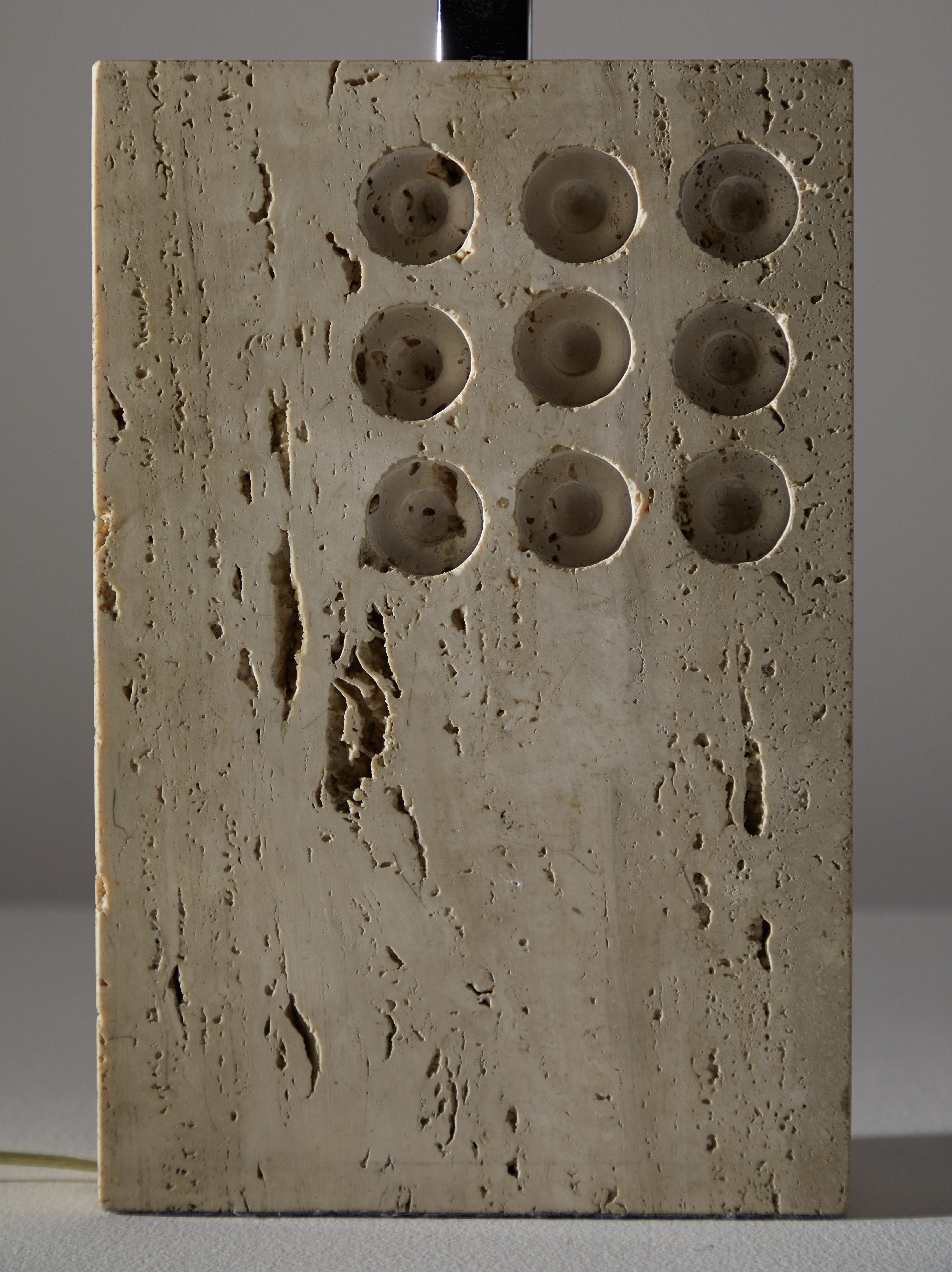 Late 20th Century Travertine Table Lamp by Raymor