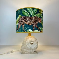 Lampe de table en travertin par Scarnicci, Italie, années 1970