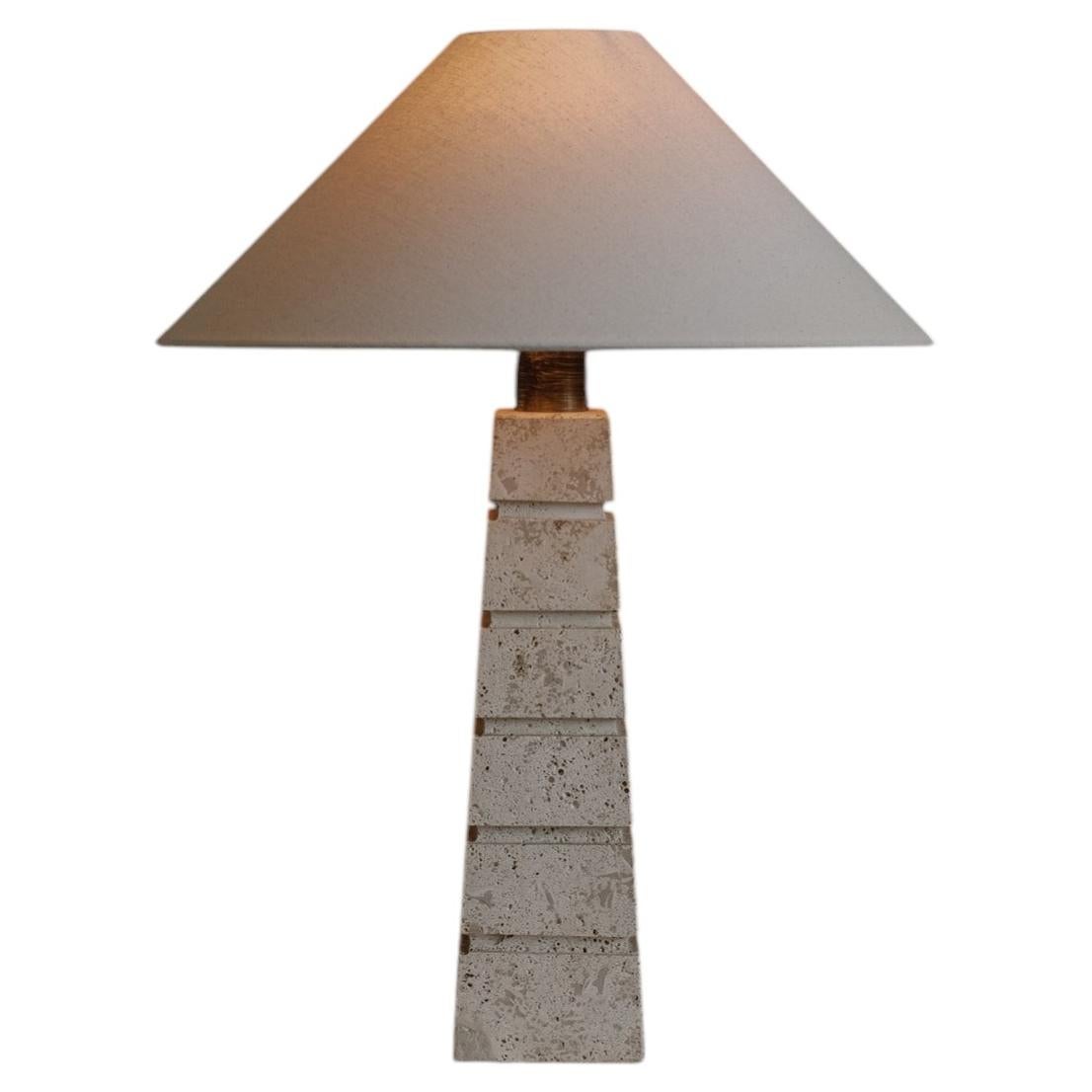 Travertine Table Lamp For Sale